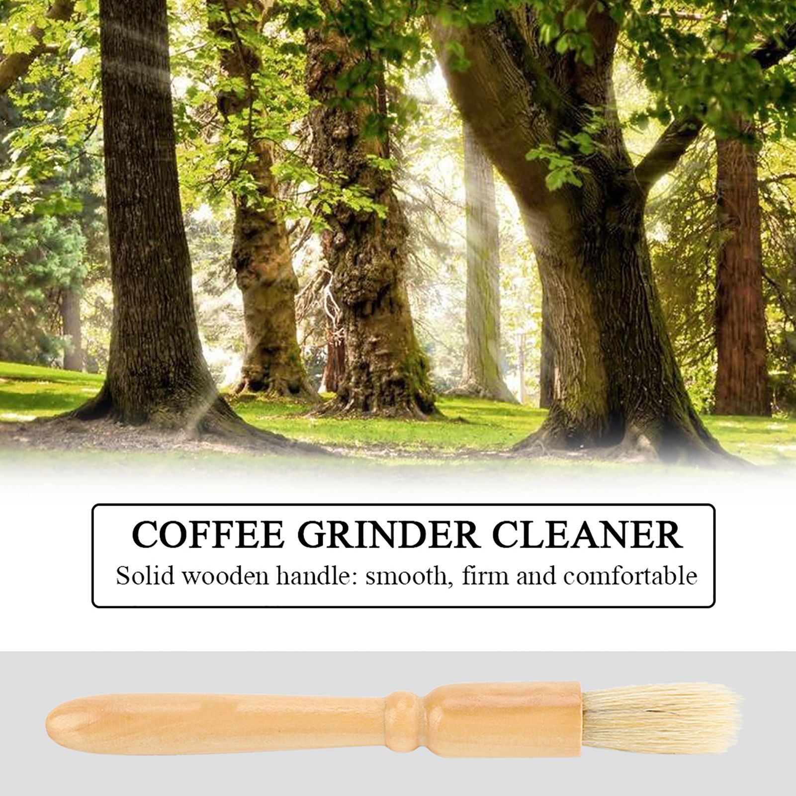 Coffee Grinder Machine Cleaning Brush Solid Wooden Handle Practical Cleaner view 4
