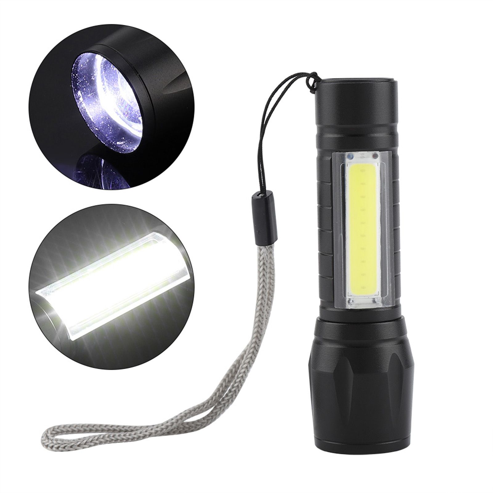 Portable XPE + COB Waterproof Telescopic Zoom 3 Modes LED Torch Outdoor view 4