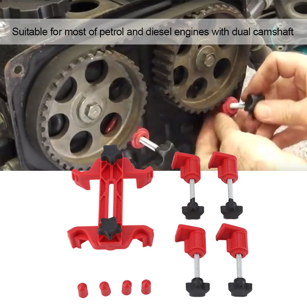 Universal Dual Cam Clamp Camshaft Sprocket Gear Locking Engine Timing Tool Kit view 2