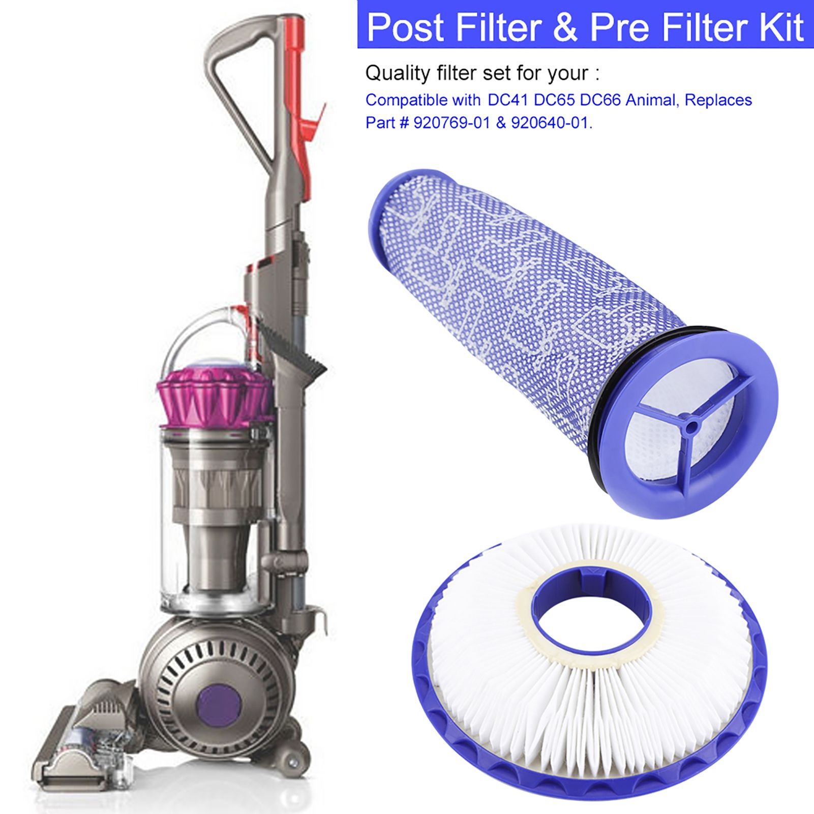 For HEPA Compatible Post Filter Pre Filter Kit For DC41 view 2
