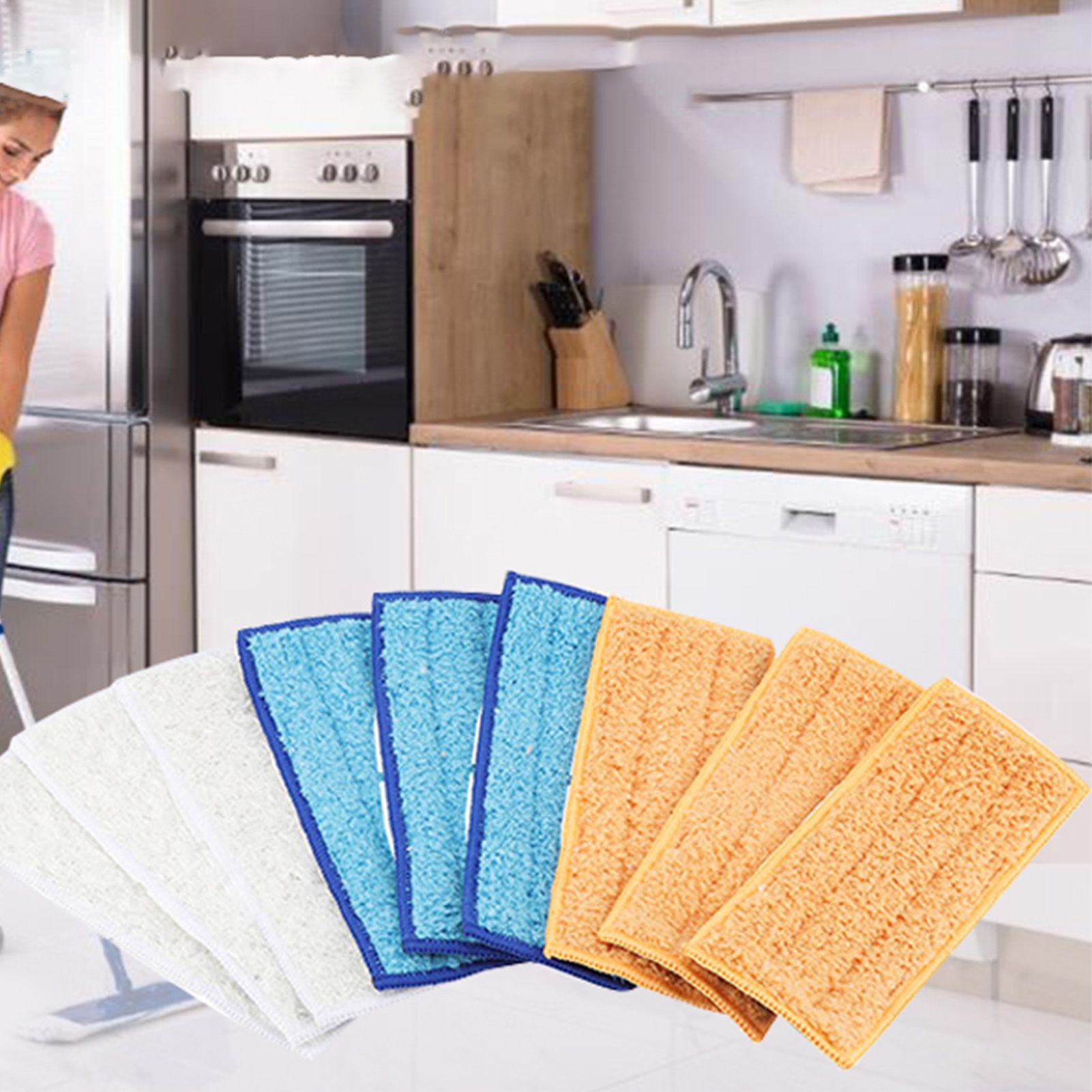 9 PCS Replacement Microfiber Mop Washable Mop head Mop Pads Fit Flat Spray view 11