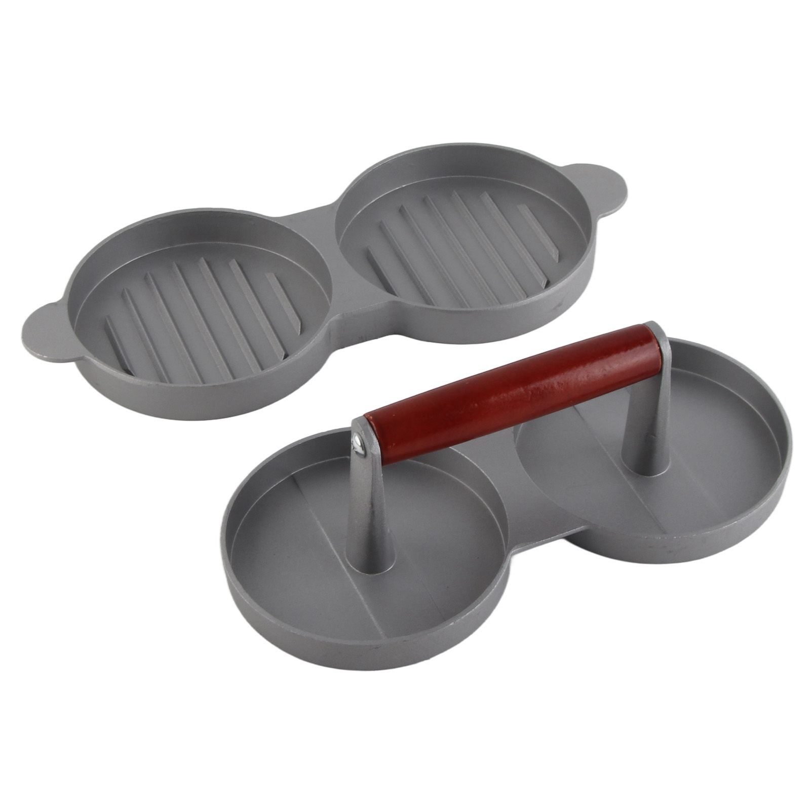 Aluminum Alloy NOn Stick Double Burger Press Mold Hamburger Meat Beef Kitchen