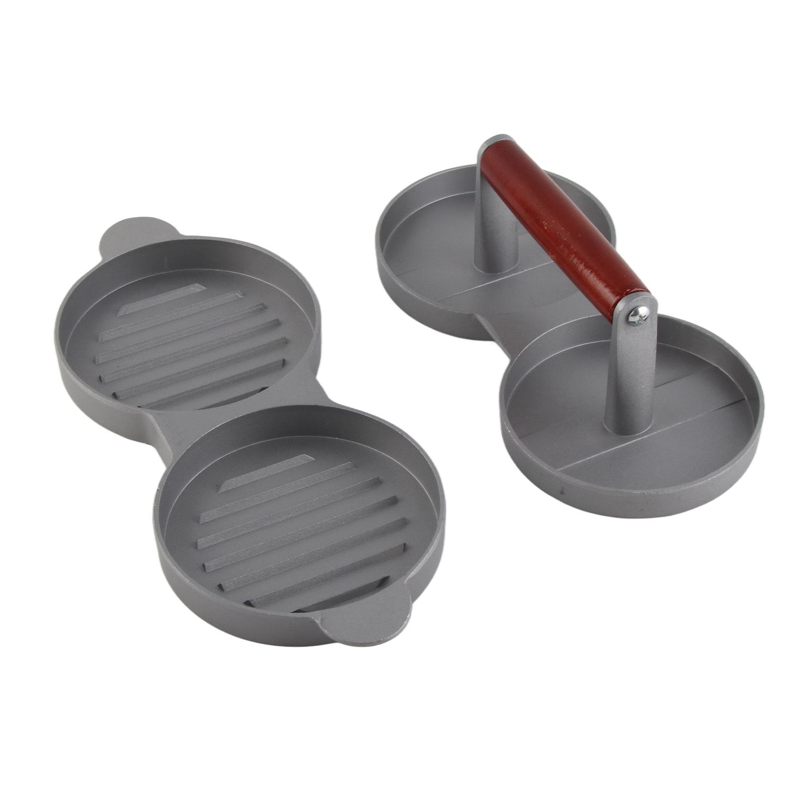 Aluminum Alloy NOn Stick Double Burger Press Mold Hamburger Meat Beef Kitchen view 4