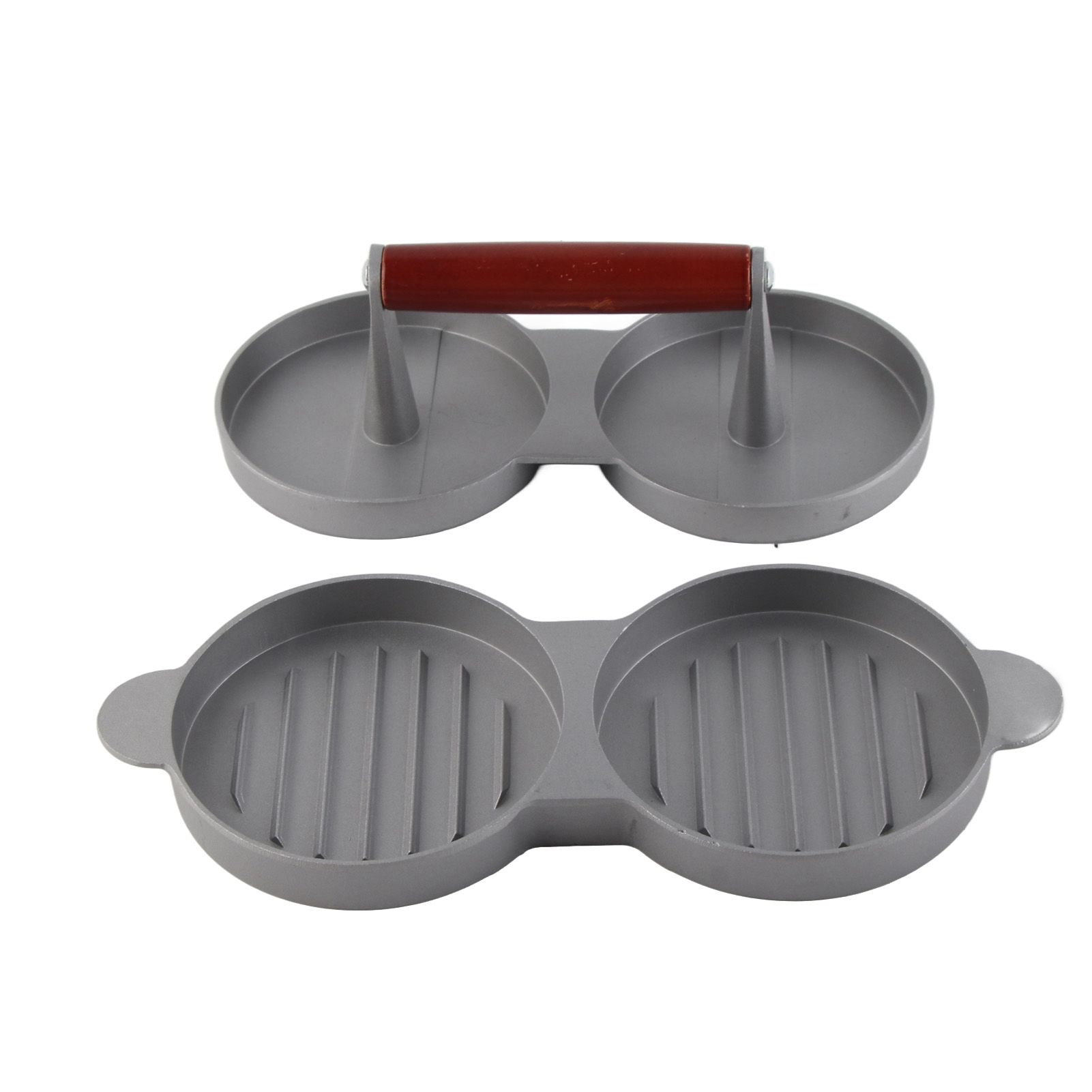 Aluminum Alloy NOn Stick Double Burger Press Mold Hamburger Meat Beef Kitchen view 6