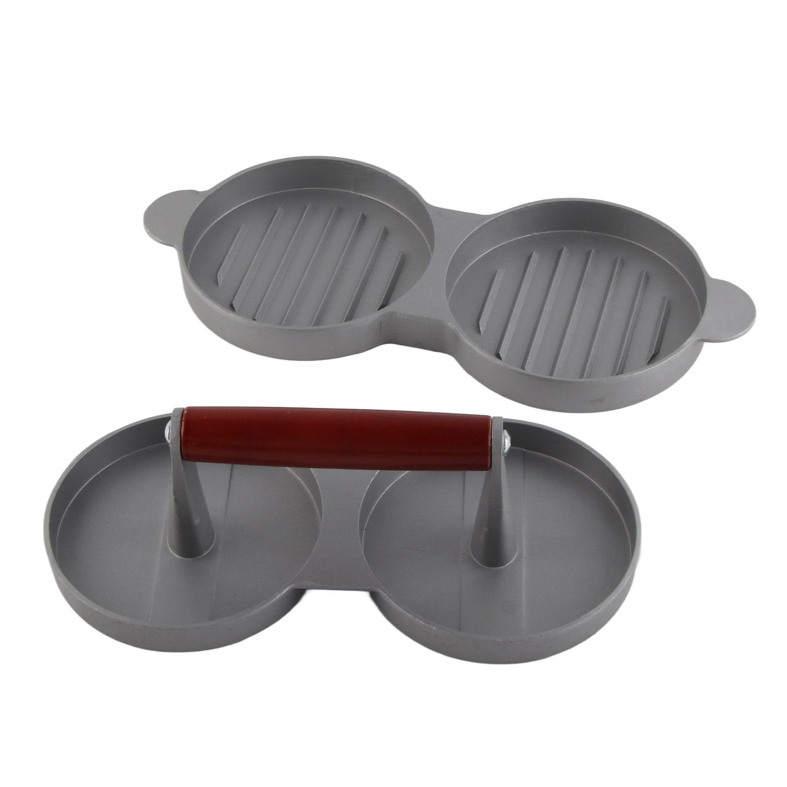 Aluminum Alloy NOn Stick Double Burger Press Mold Hamburger Meat Beef Kitchen view 12