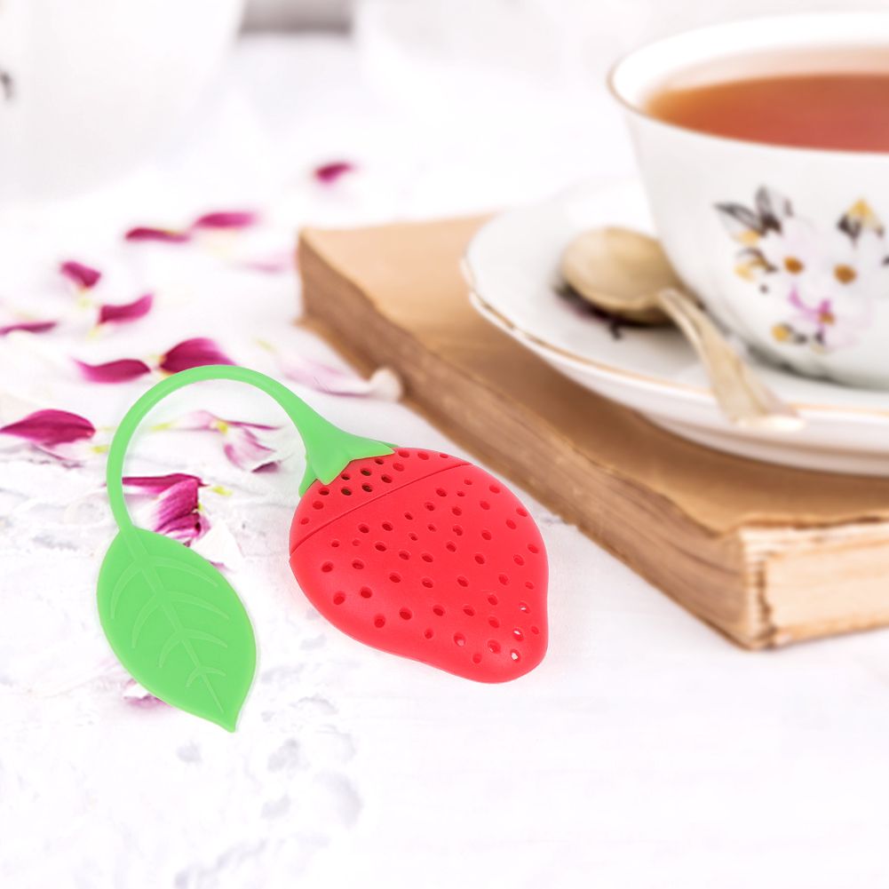 Cute Silicone Tea Infuser Food Grade Strawberry Shape Design Tea Filter Funny view 5
