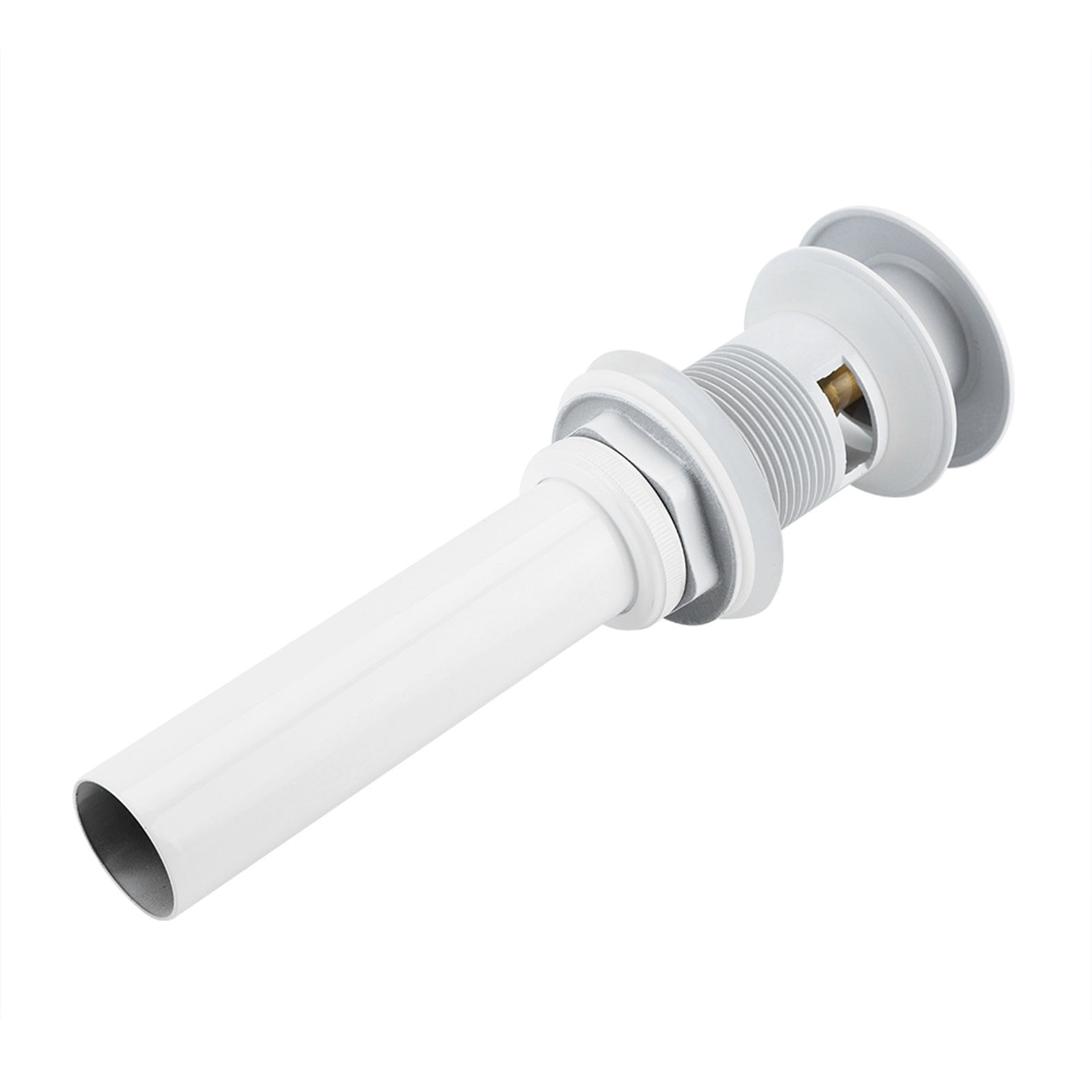 Kitchen Bathroom Basin Sink White Coating Brass Pop Up Drain Stopper with view 2