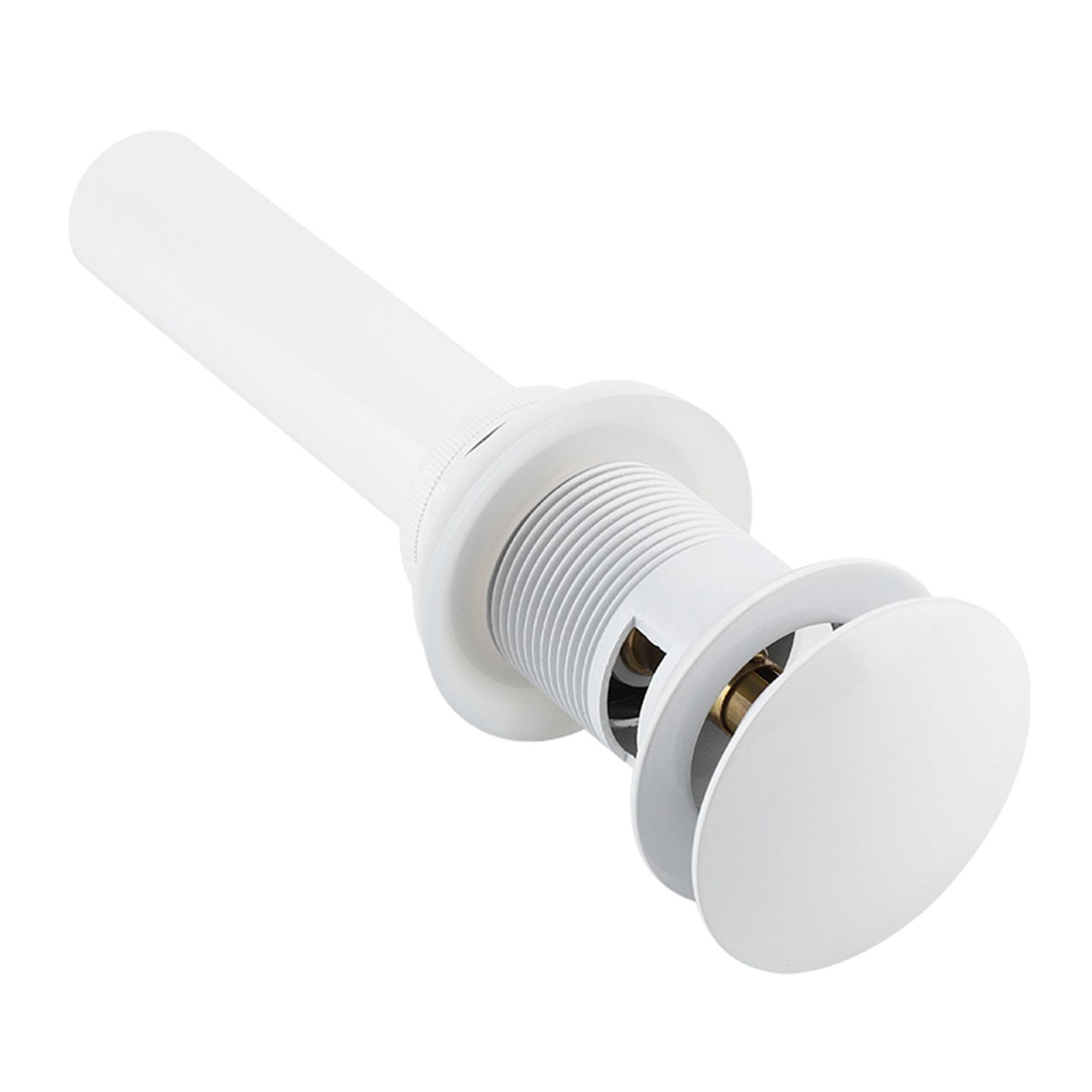 Kitchen Bathroom Basin Sink White Coating Brass Pop Up Drain Stopper with view 3