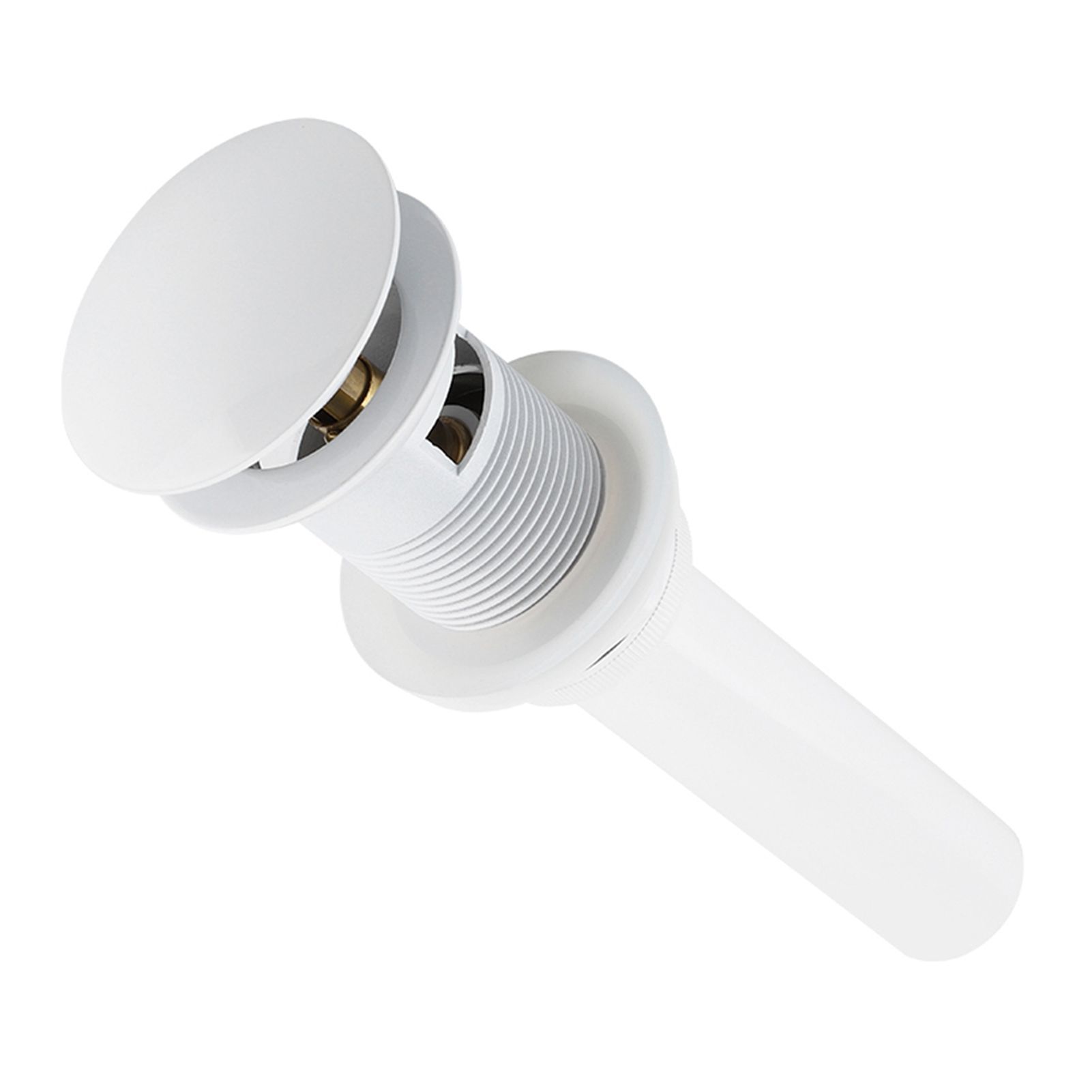 Kitchen Bathroom Basin Sink White Coating Brass Pop Up Drain Stopper with view 8