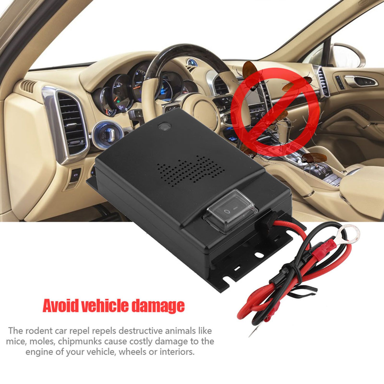 12V Car Rat Rodent Ultrasonic Repellent Vehicle Chases Rat Rodent Mice view 2