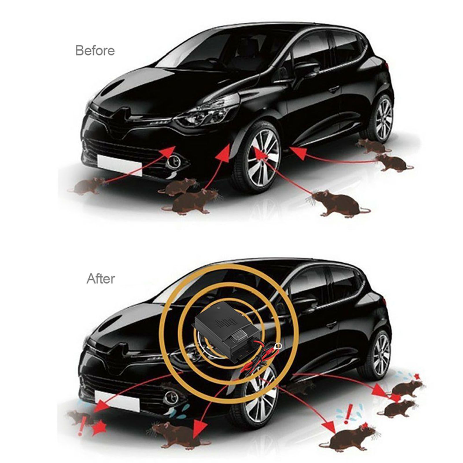 12V Car Rat Rodent Ultrasonic Repellent Vehicle Chases Rat Rodent Mice view 5
