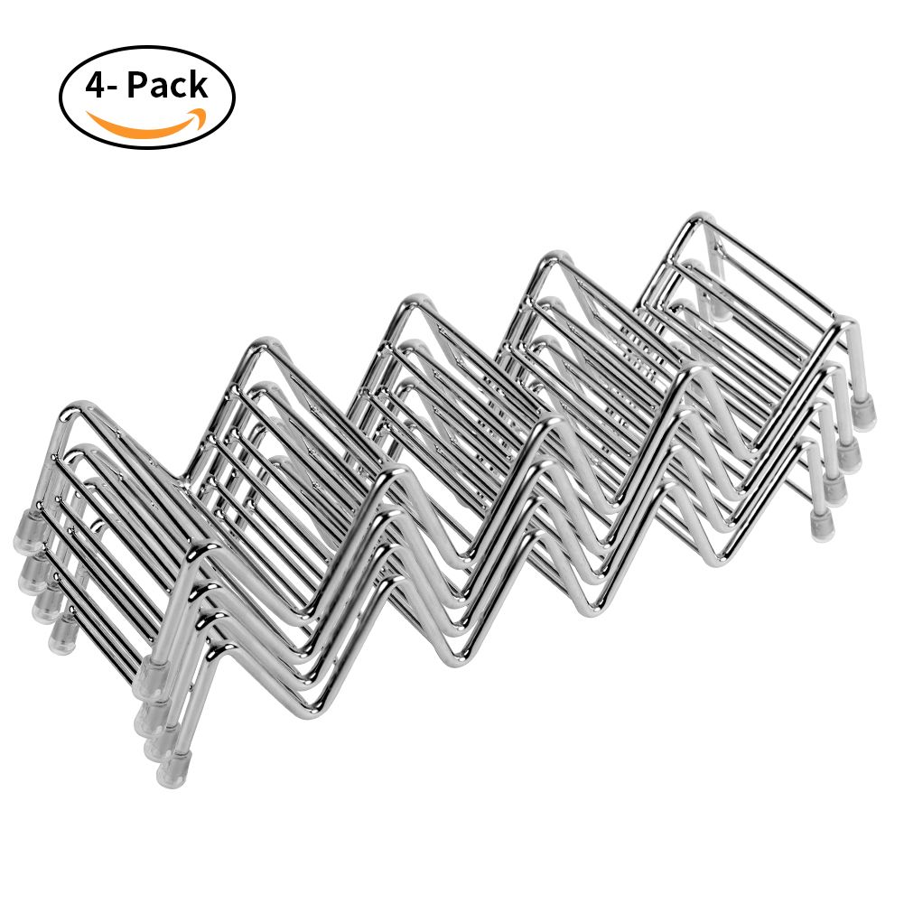 Taco Holder Set of 4, Premium Stainless Steel Taco Stand Rack for Kids Hard or view 11