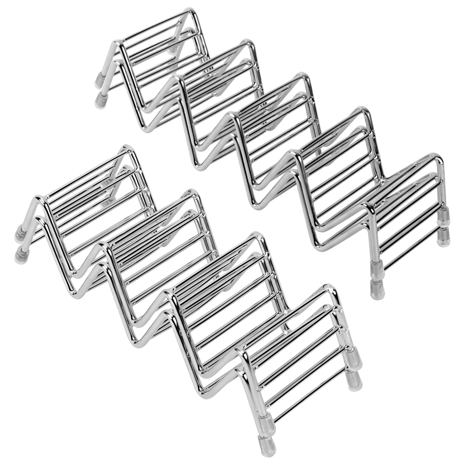 Ejoyous Taco Holder, 4 Pack Stainless Steel Taco Rack V Space Taco Stand with view 5