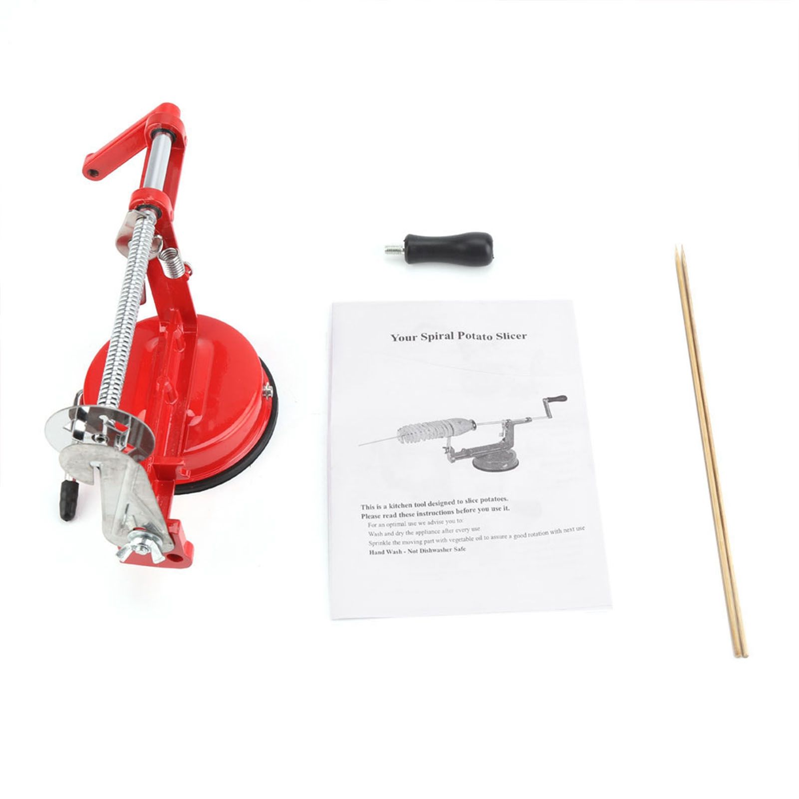 Stainless Steel Hand Crank Manual Spiral Potato Chips Twister Cutter Suction