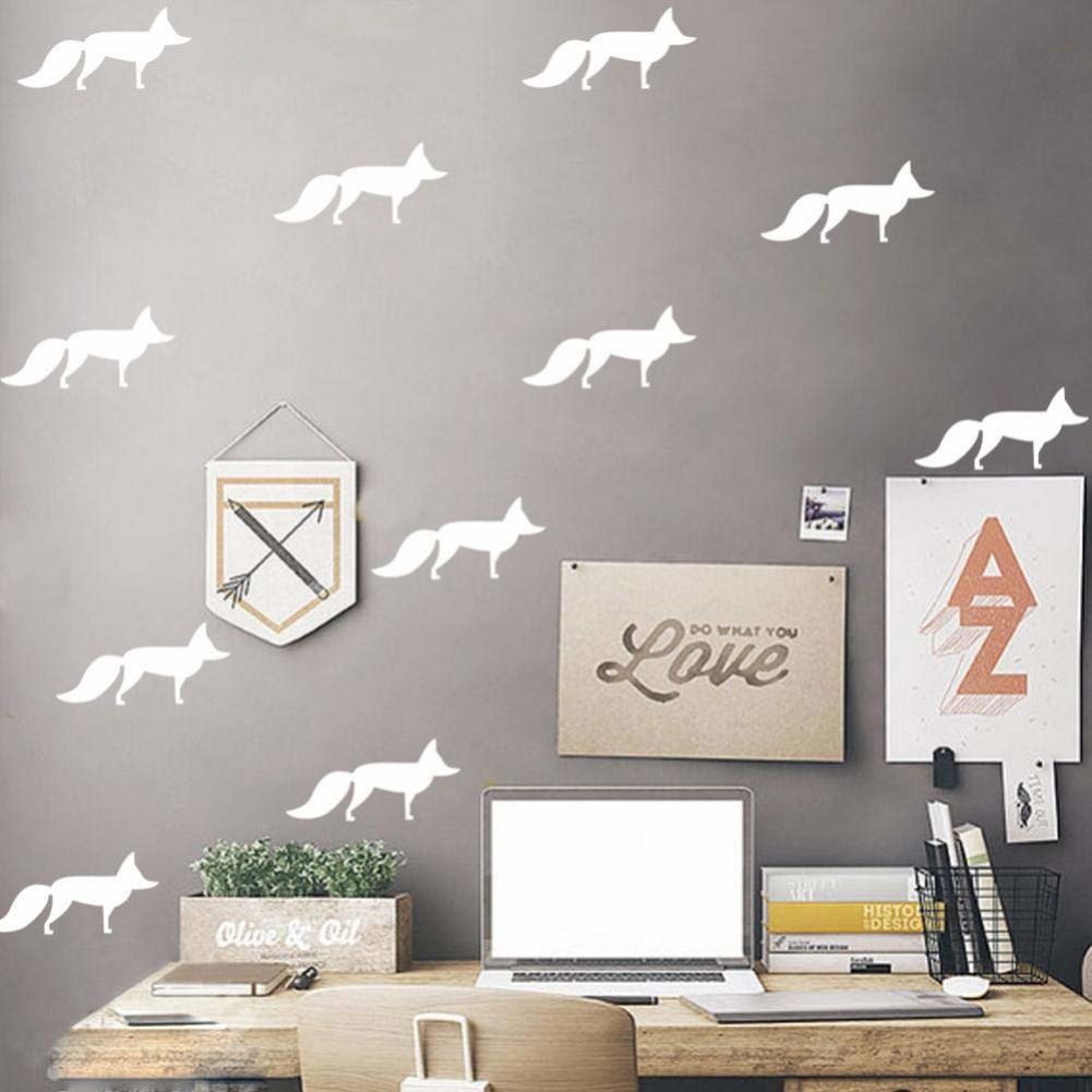 Vinyl Wall Sticker Fox Shaped Decal for Nursery Dormitory Bedroom Home view 6