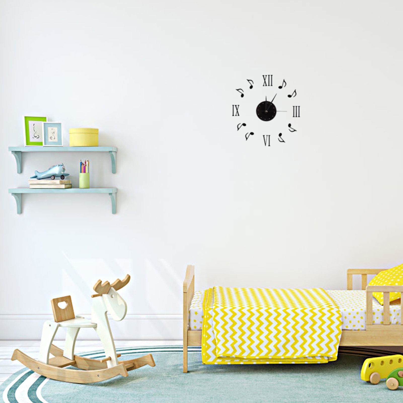 Musical Note Wall Clock with Vinyl CD Dial Plate and 3D Roman Numerals for view 9