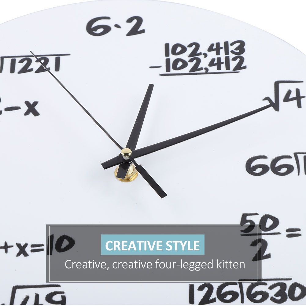 Wall Clock 3D Decoration Clock Mathematical formula for Kids Room Nursery Home view 3