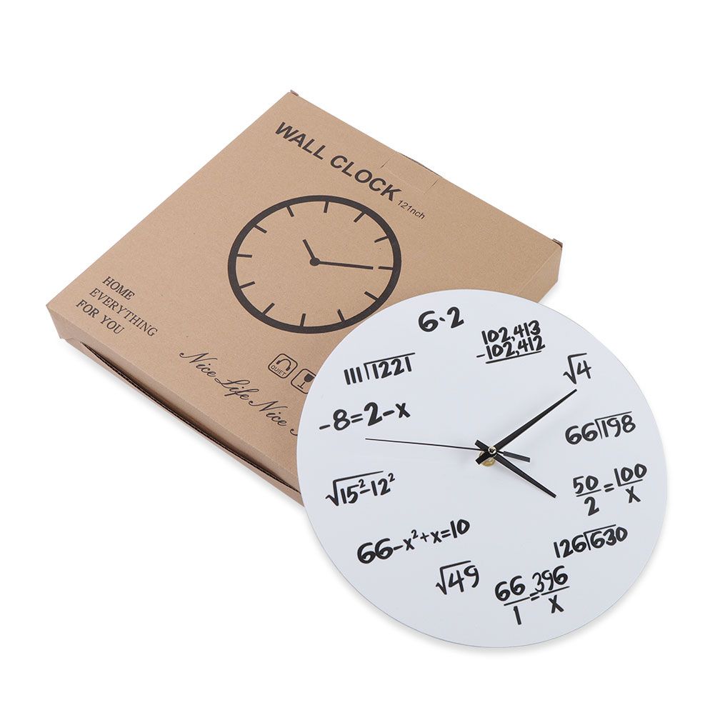 Wall Clock 3D Decoration Clock Mathematical formula for Kids Room Nursery Home view 7