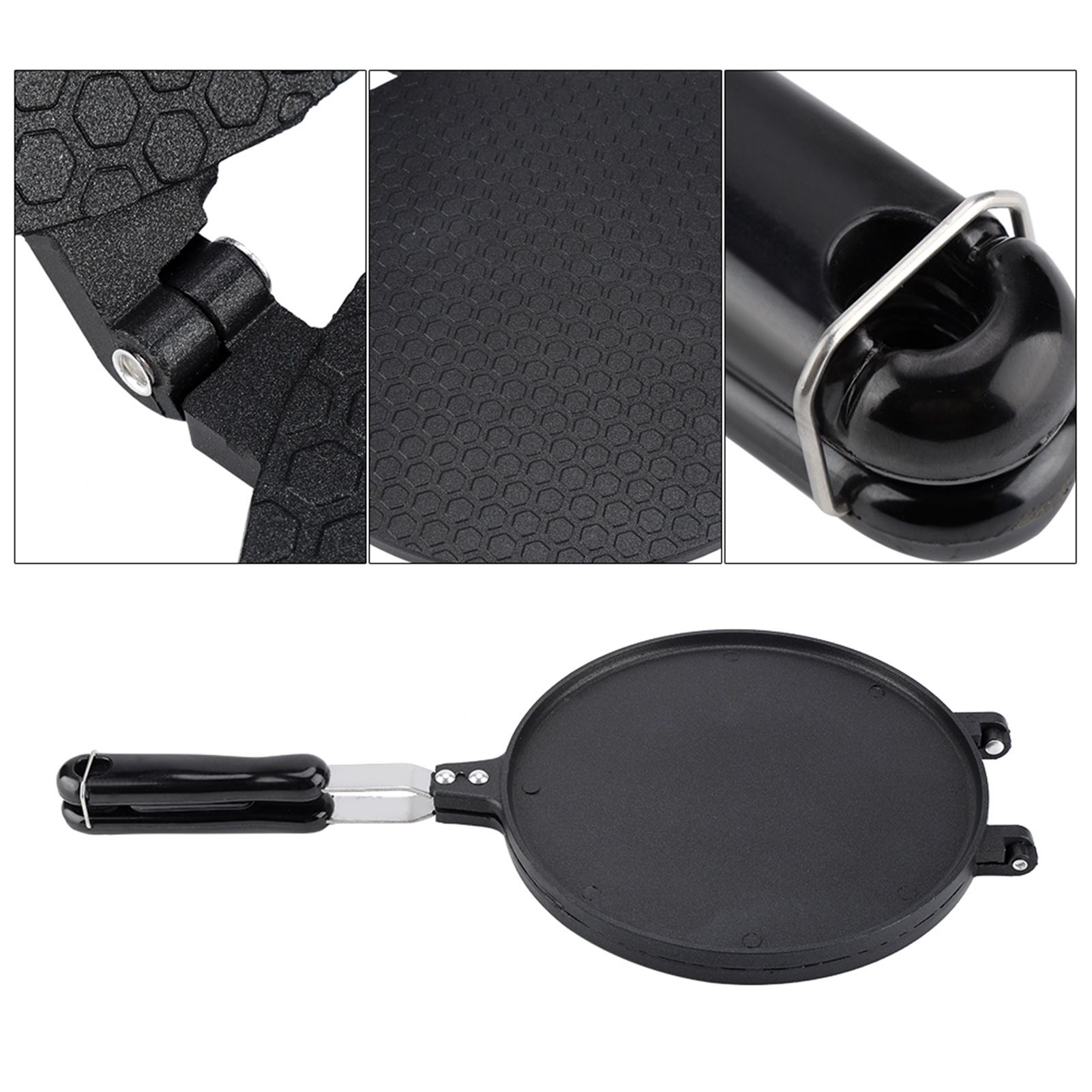 Household Kitchen Gas NOn Stick Egg Roll Waffle Cone Maker Pan Mold Press view 11