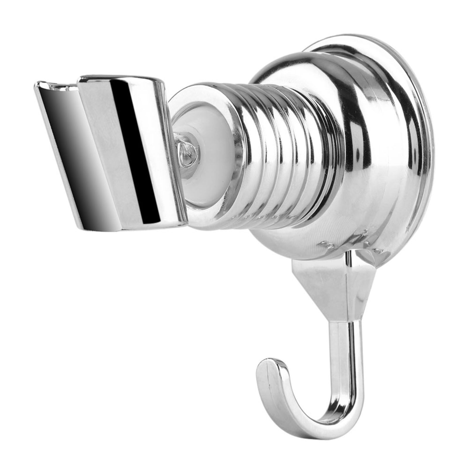 Strong Suction Cup Adjustable Shower Head Holder with Towel Hook Bathroom Wall view 2