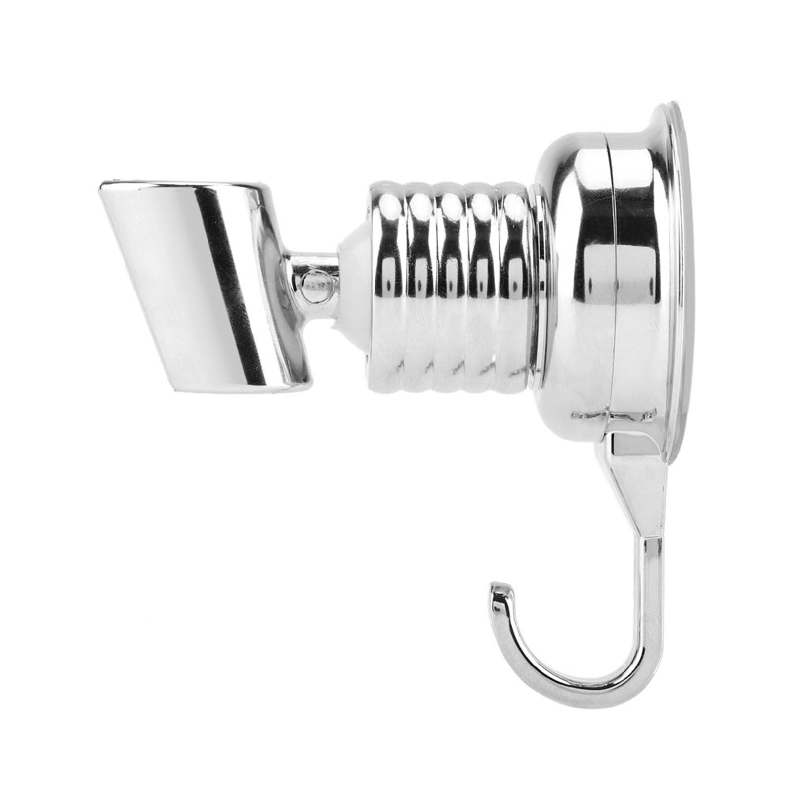 Strong Suction Cup Adjustable Shower Head Holder with Towel Hook Bathroom Wall view 3