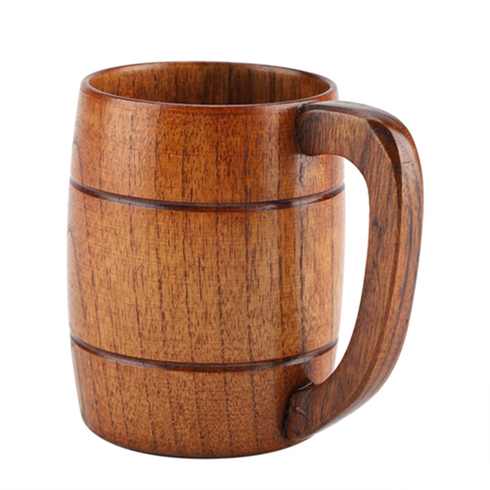Natural Wooden Beer Cup Retro Big Capacity Tea Water Classic Wood Drinking Mug view 2