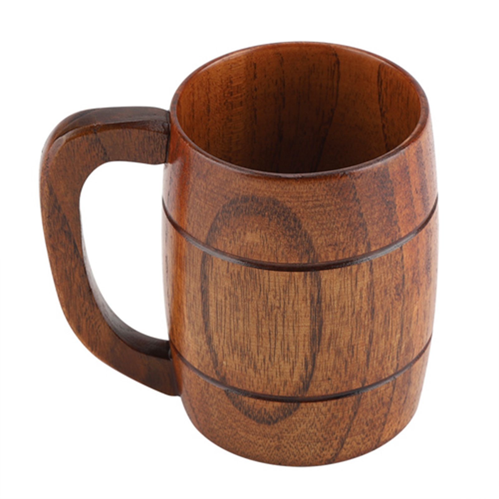 Natural Wooden Beer Cup Retro Big Capacity Tea Water Classic Wood Drinking Mug view 3