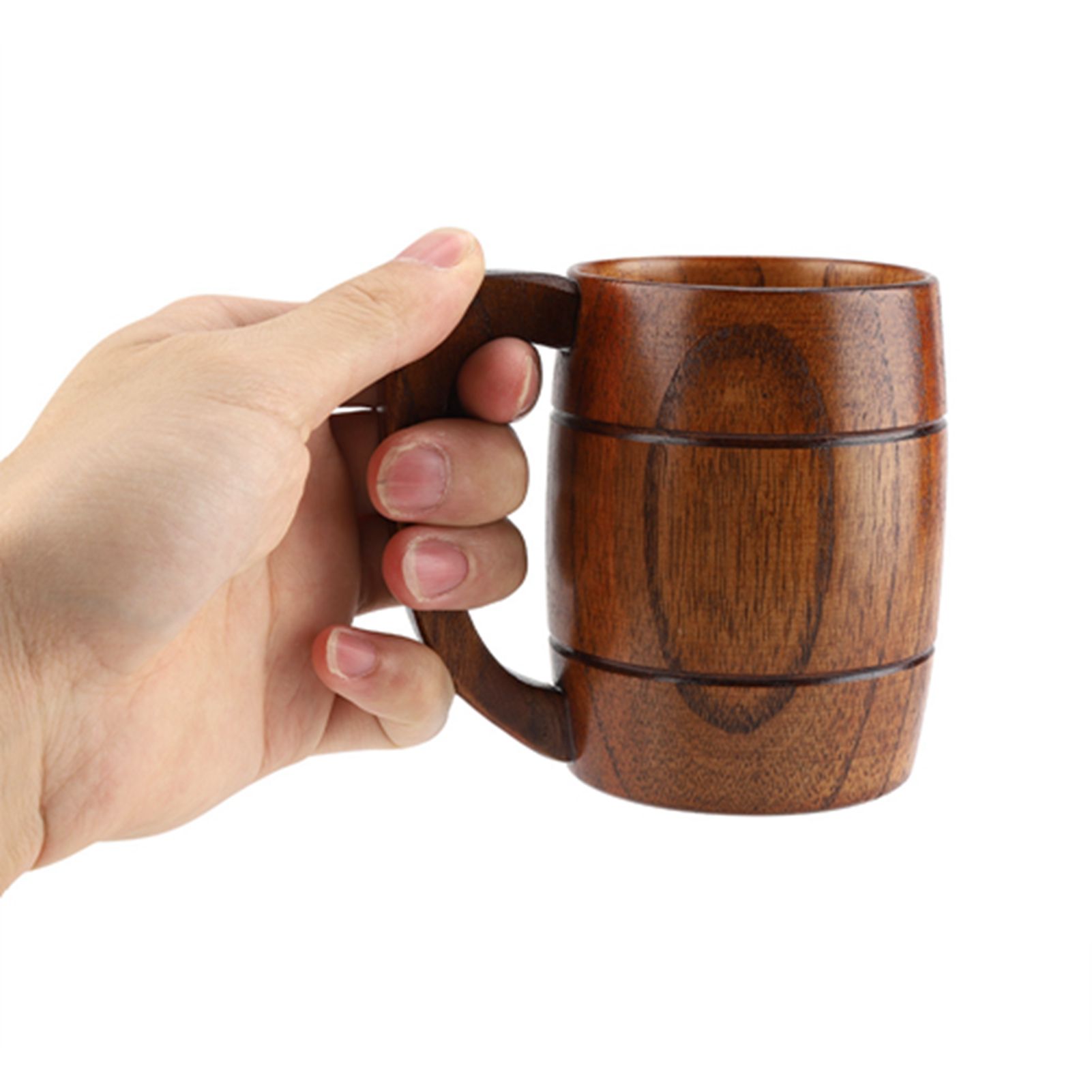 Natural Wooden Beer Cup Retro Big Capacity Tea Water Classic Wood Drinking Mug view 7