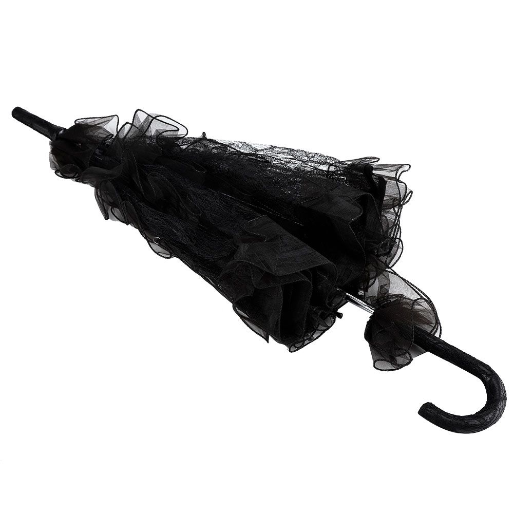 Black Color Lace Umbrella Parasol for Lady Women Party Decor Dancing view 3