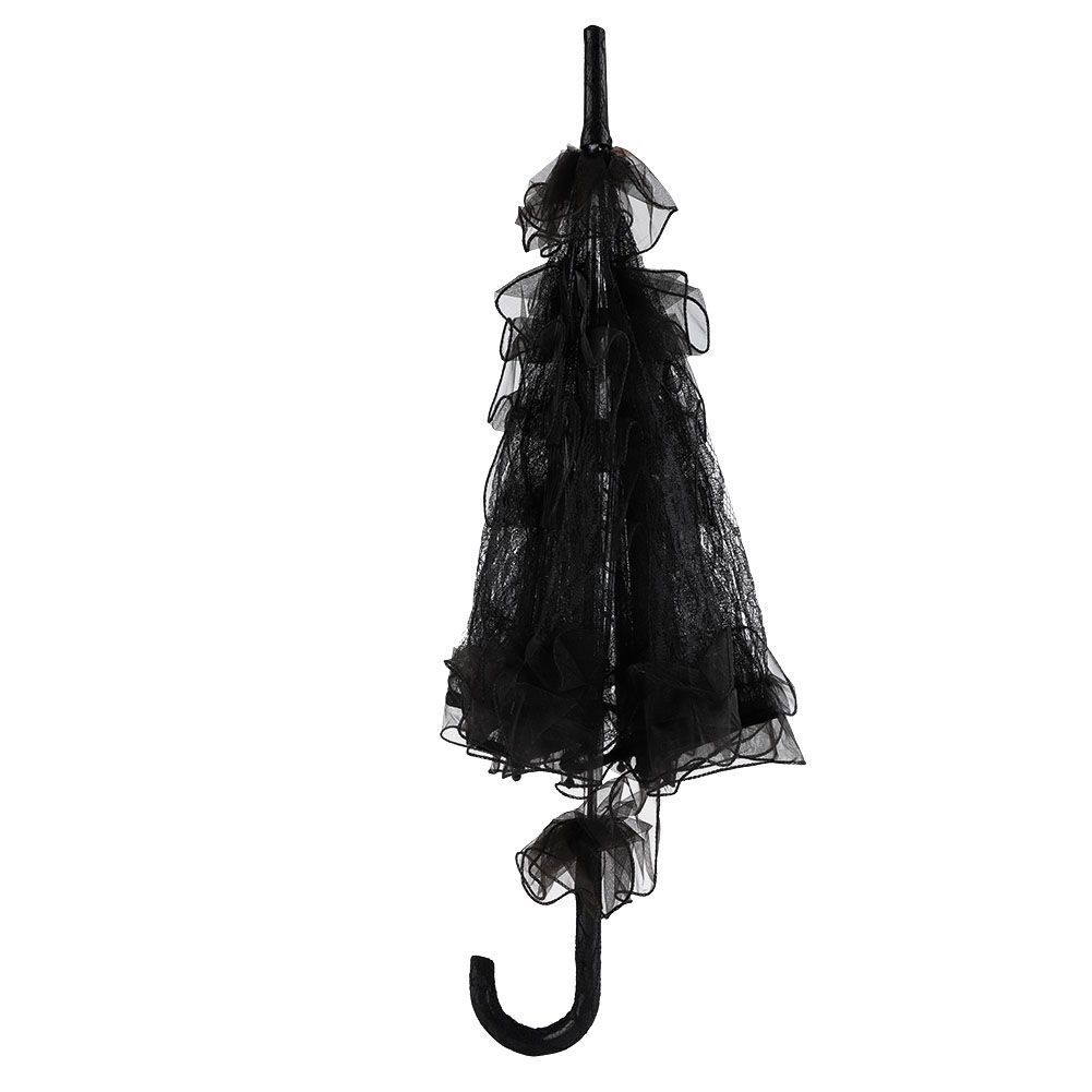 Black Color Lace Umbrella Parasol for Lady Women Party Decor Dancing view 4