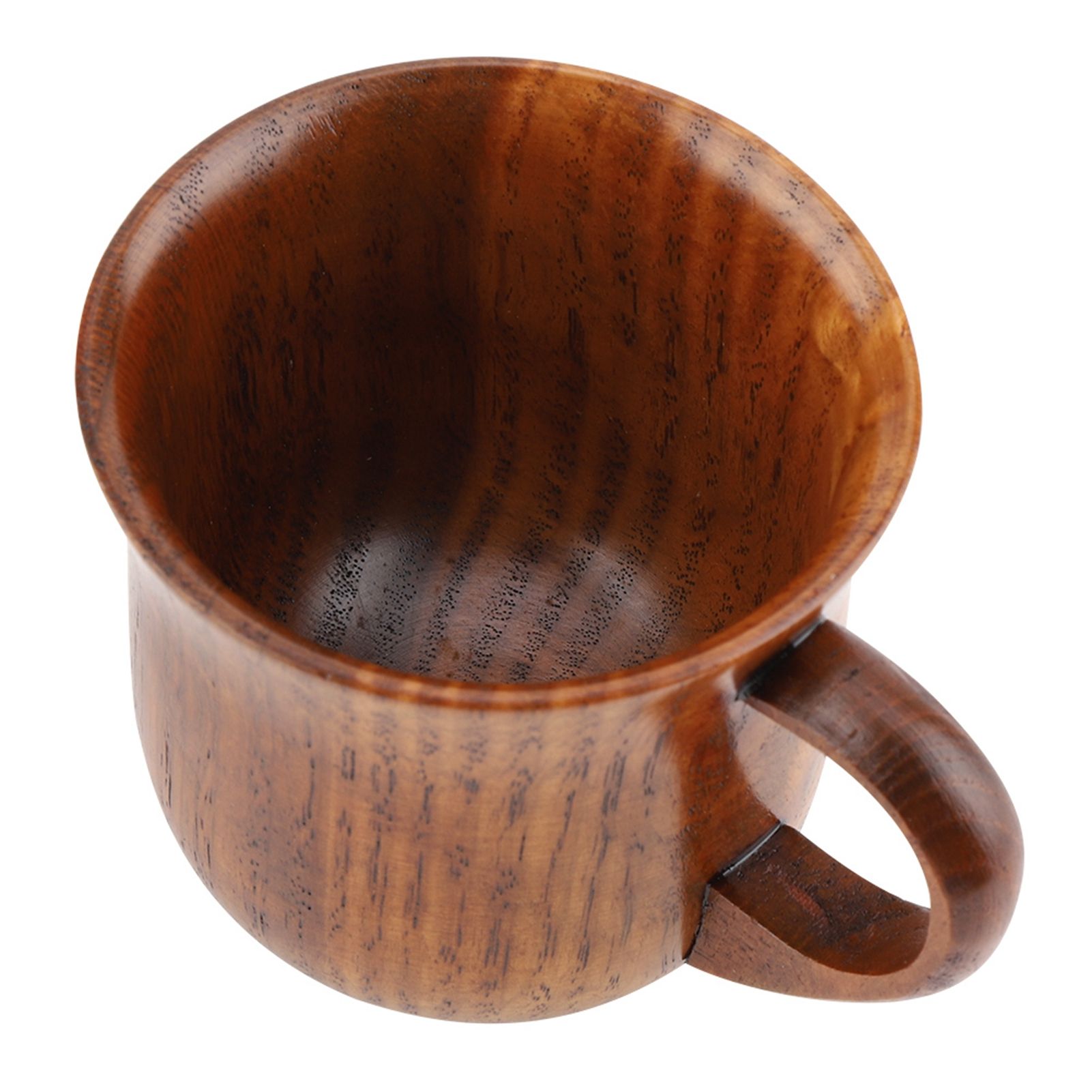 Portable Natural Wood Cup with Handle Wooden Teacup Coffee Beer Juice Drinking view 4