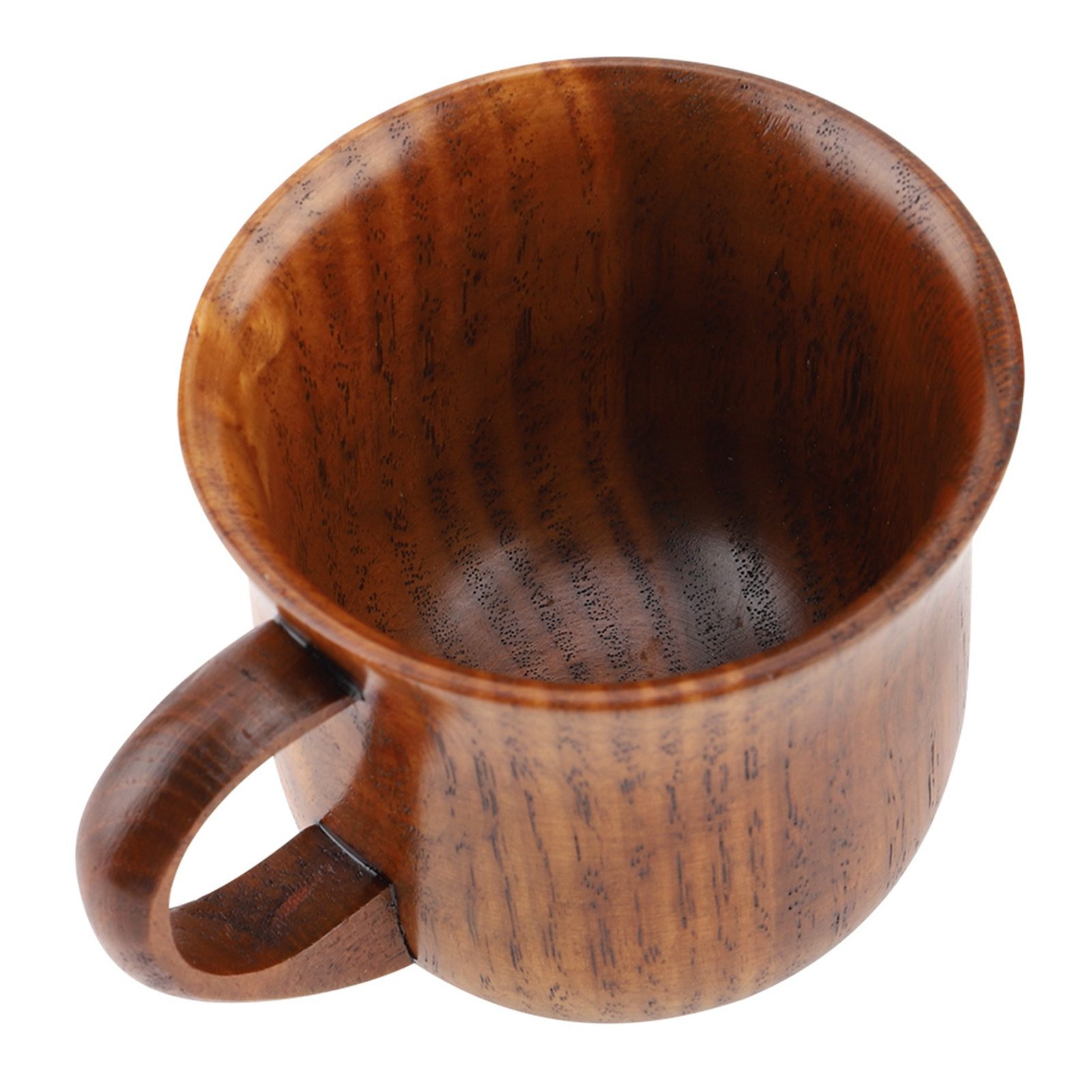 Portable Natural Wood Cup with Handle Wooden Teacup Coffee Beer Juice Drinking view 6