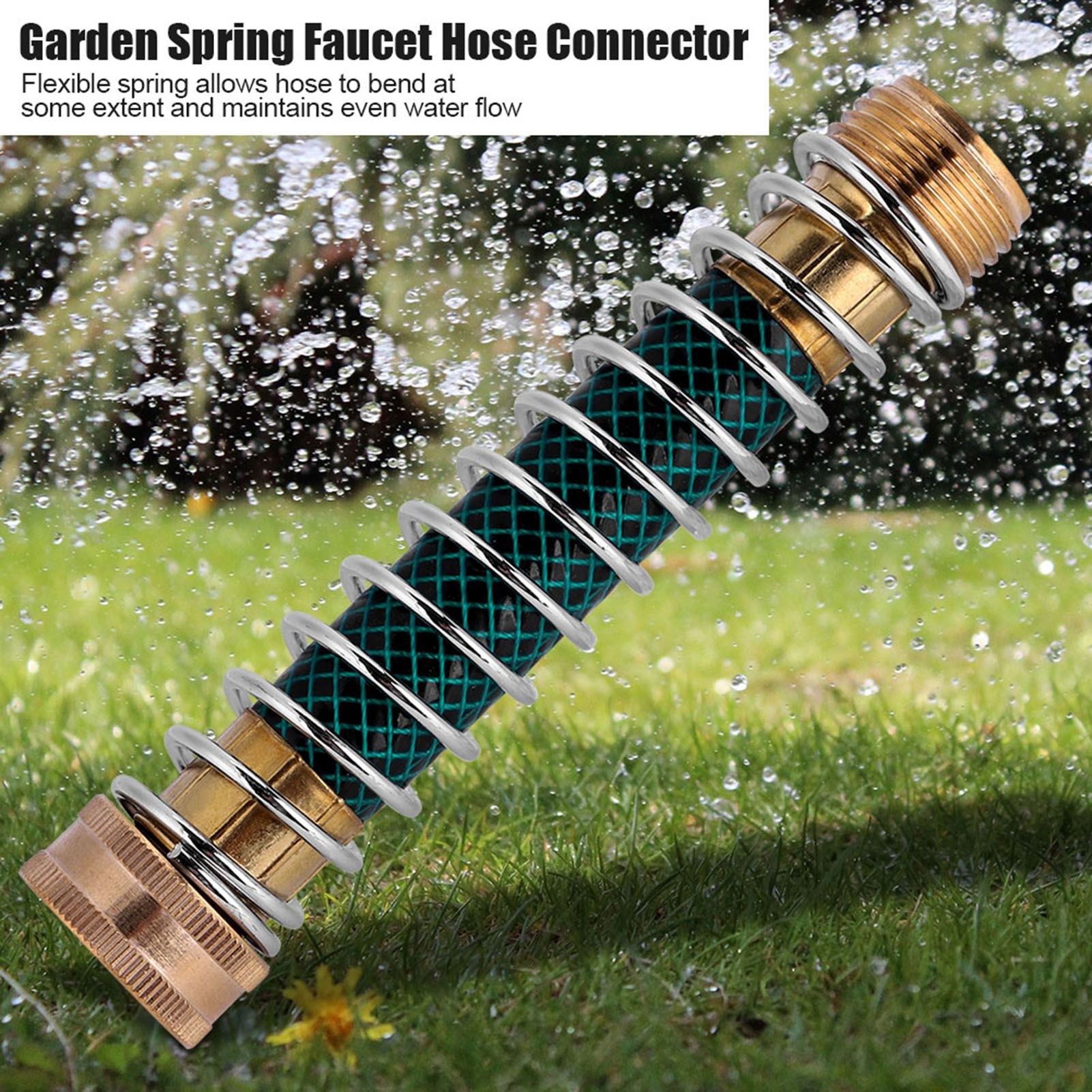 Garden Faucet Extension Hose Connector Spring Coil Kink Protector Irrigation view 2