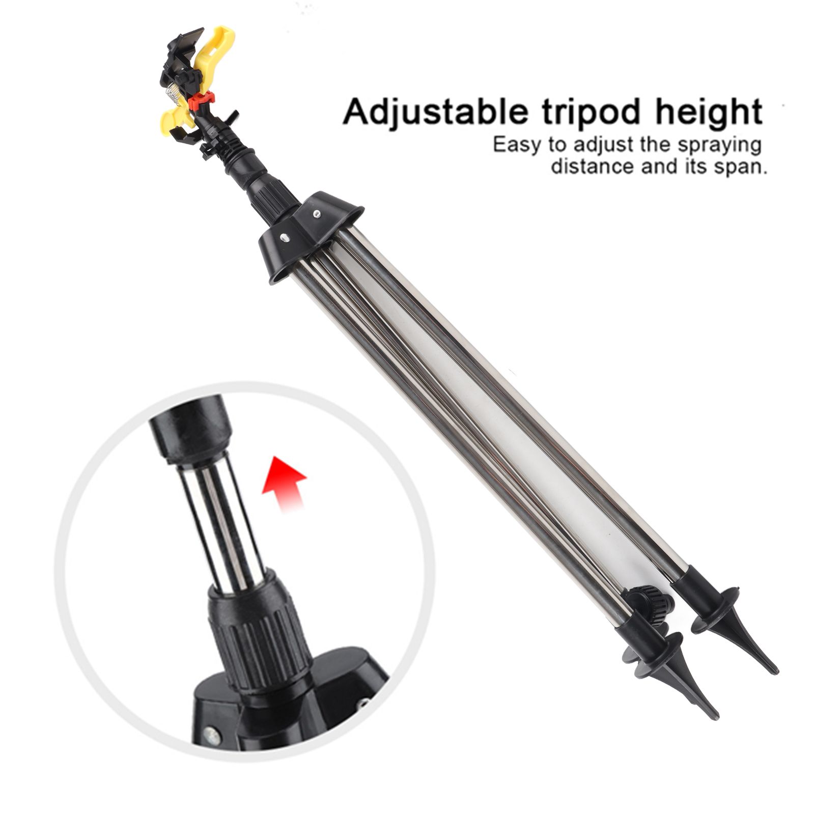 Stainless Steel Tripod Water Irrigation Tool Sprinkler Auto System Garden Lawn view 8