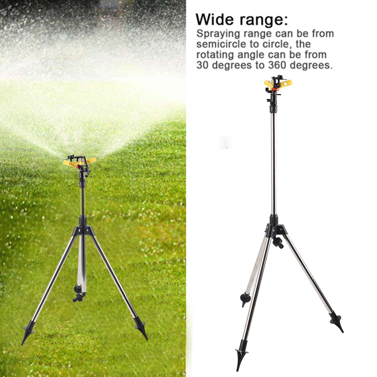 Stainless Steel Tripod Water Irrigation Tool Sprinkler Auto System Garden Lawn view 10