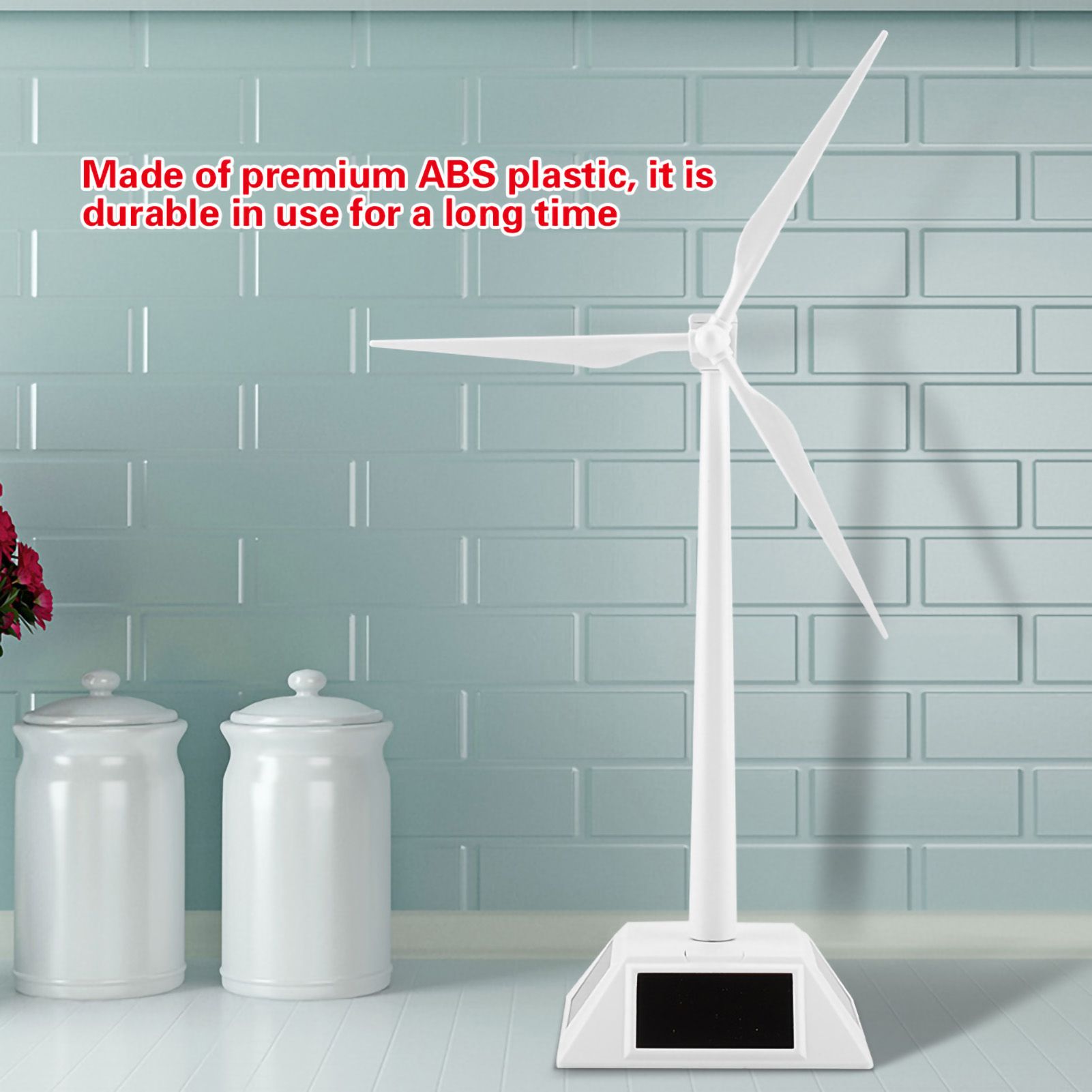Solar Powered Wind Mill Model Desktop Decor Craft Kids Children Education view 6