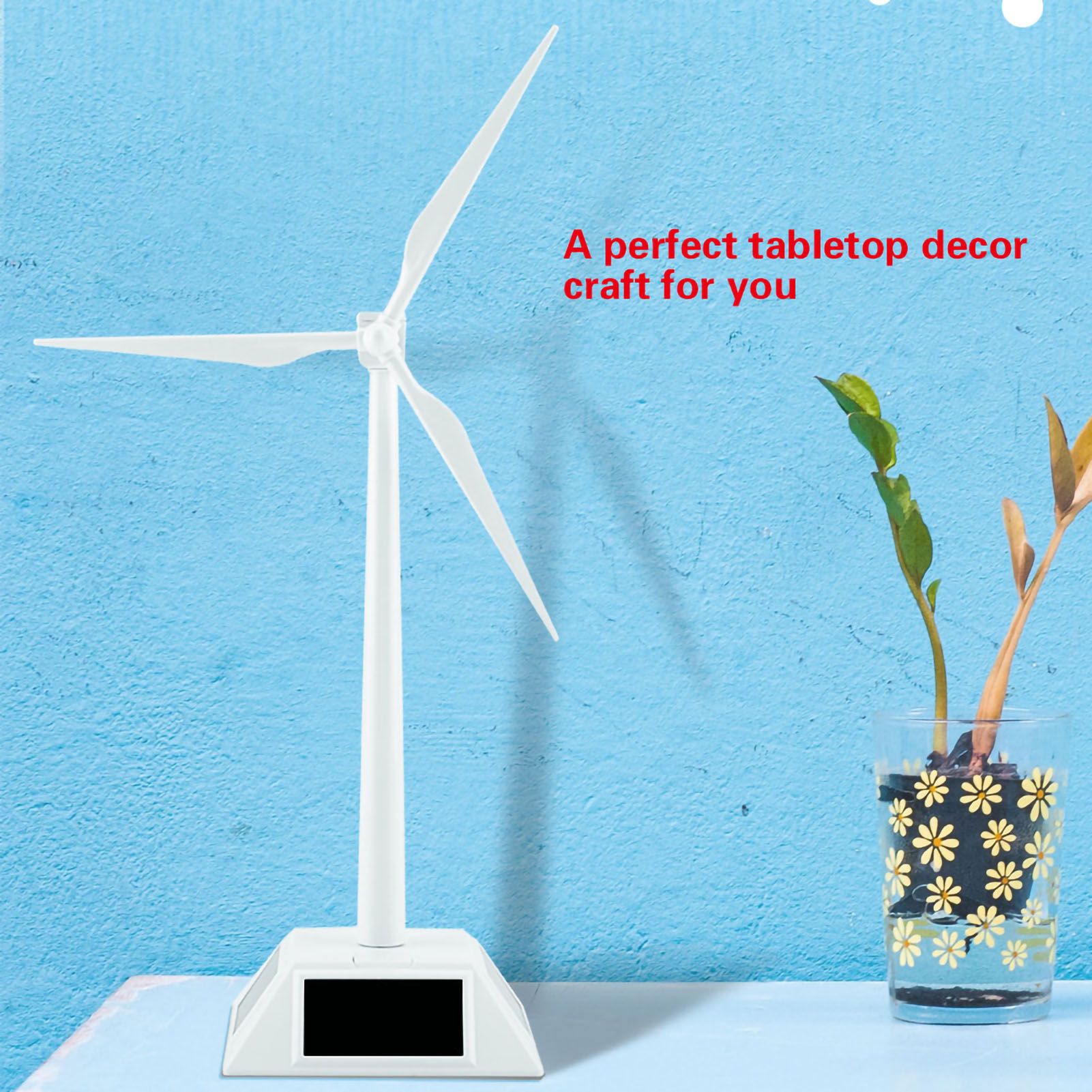 Solar Powered Wind Mill Model Desktop Decor Craft Kids Children Education view 7