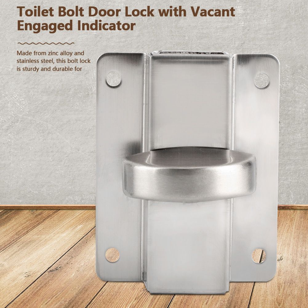 Bathroom Toilet Privacy Bolt Door Lock with Vacant Engaged Indicator and Screw view 2