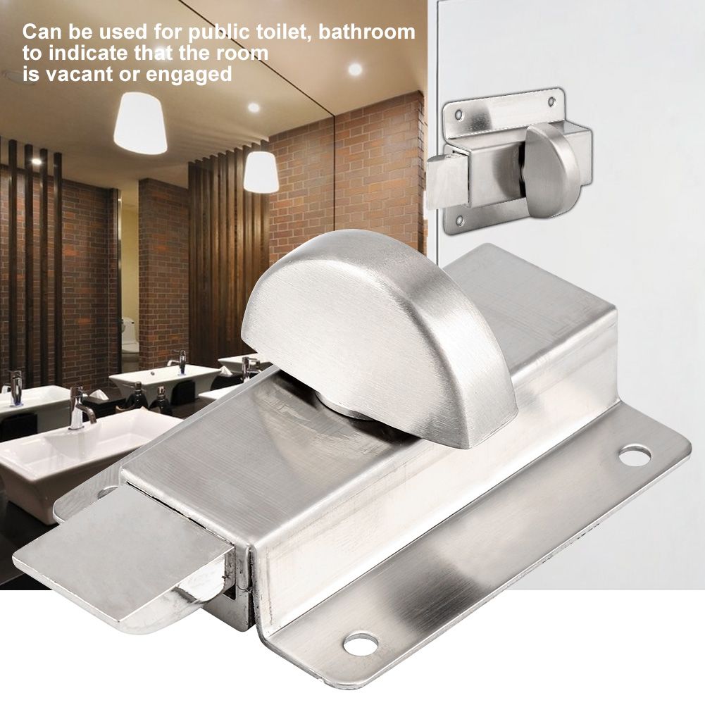 Bathroom Toilet Privacy Bolt Door Lock with Vacant Engaged Indicator and Screw view 3