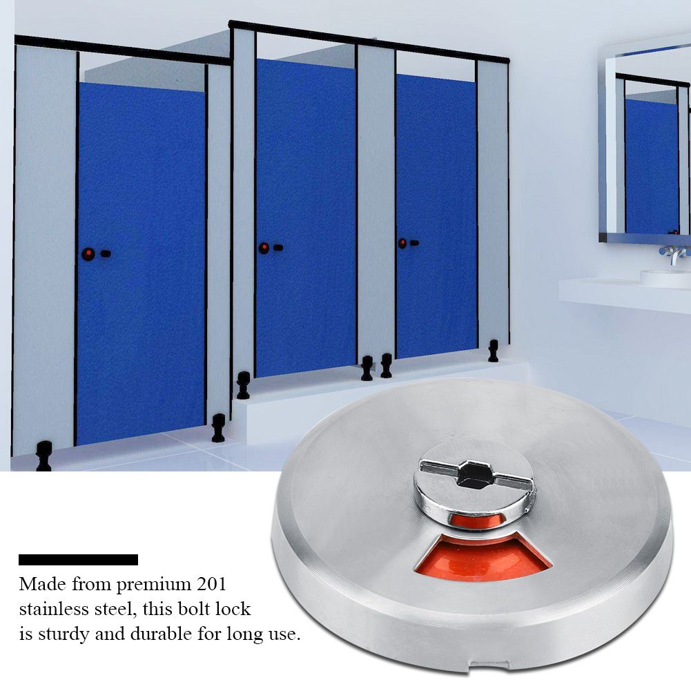 Bathroom Restroom Toilet Privacy Bolt Door Lock with Vacant Engaged Indicator view 8