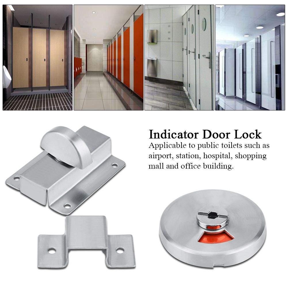 Bathroom Restroom Toilet Privacy Bolt Door Lock with Vacant Engaged Indicator view 9