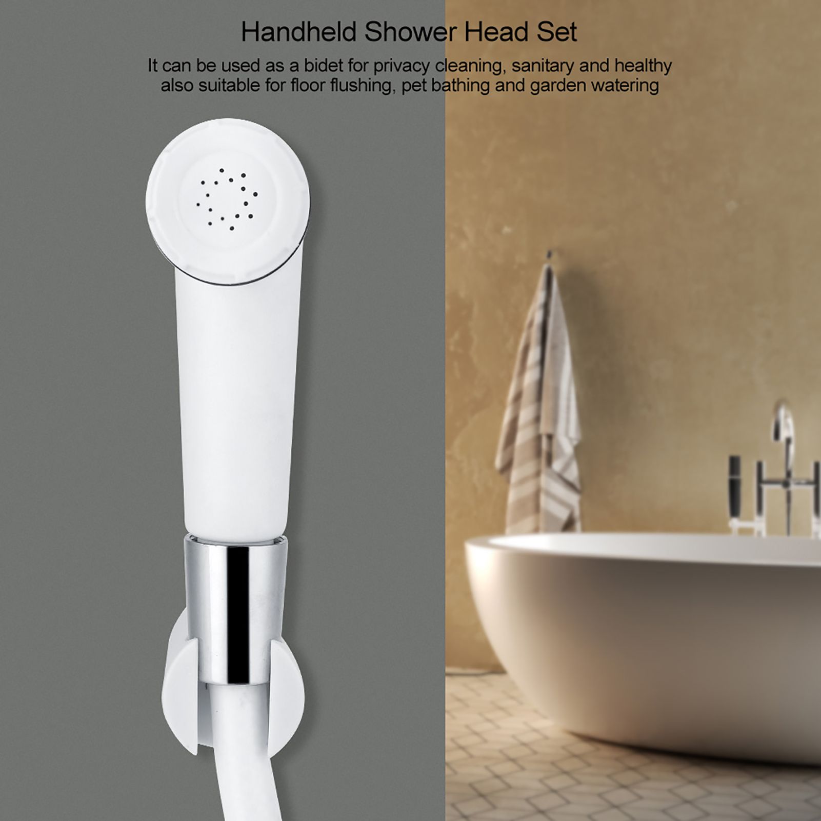 Portable ABS Plastic Hand Held Bidet Sprayer Bathroom Shower Spray Head Set view 2