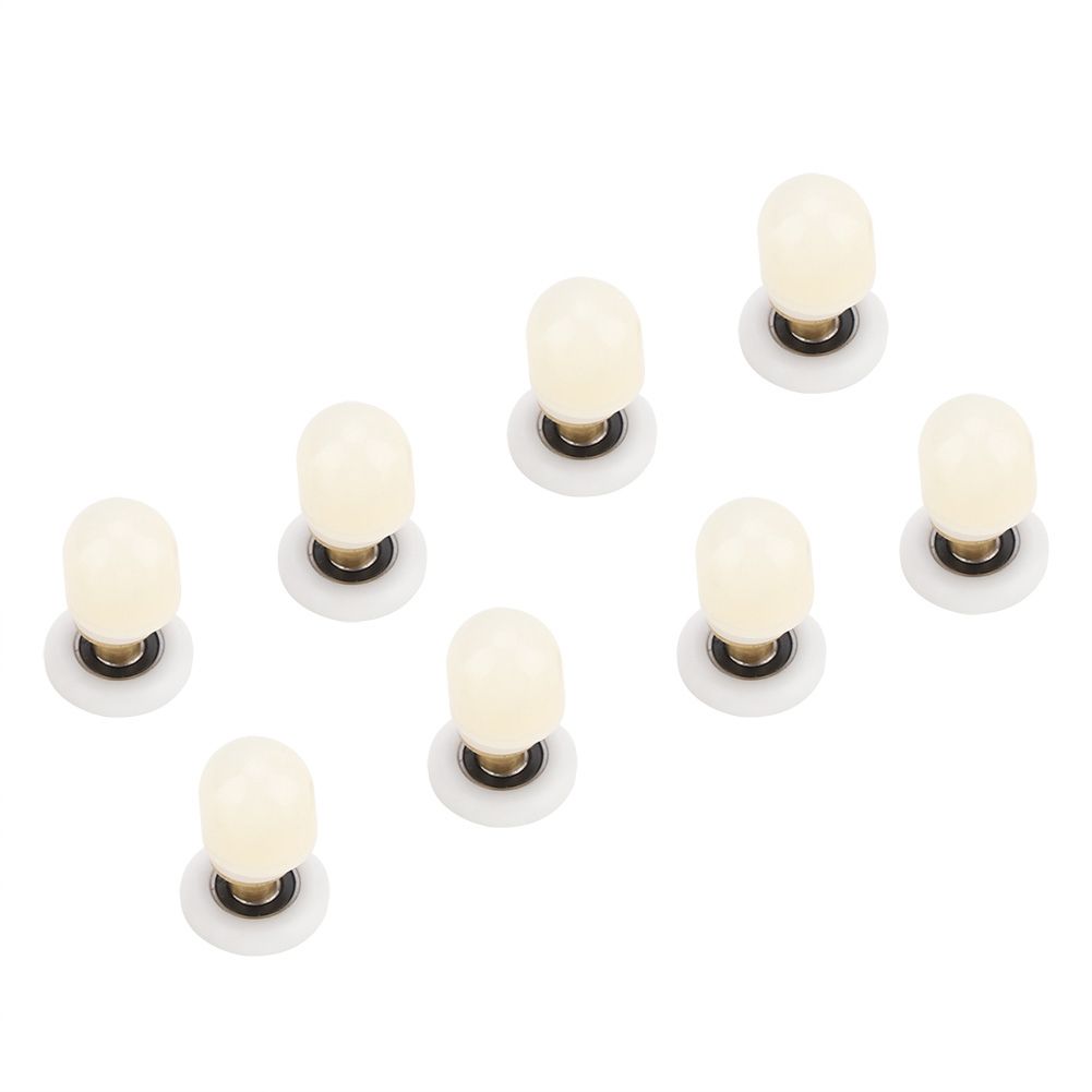 8pcs Brass ABS Sliding Glass Shower Door Rollers Runners Pulleys Bathroom view 6