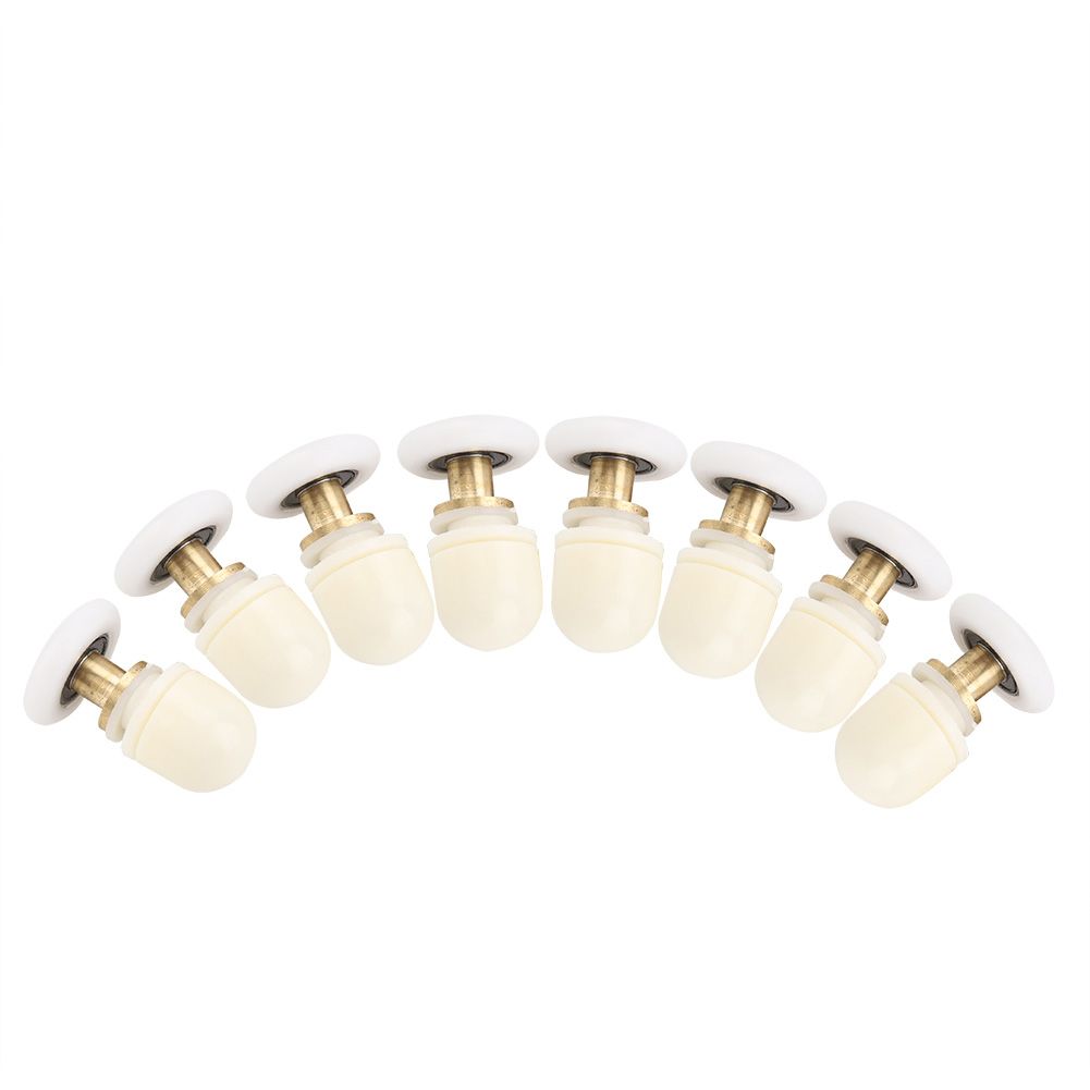 8pcs Brass ABS Sliding Glass Shower Door Rollers Runners Pulleys Bathroom view 7