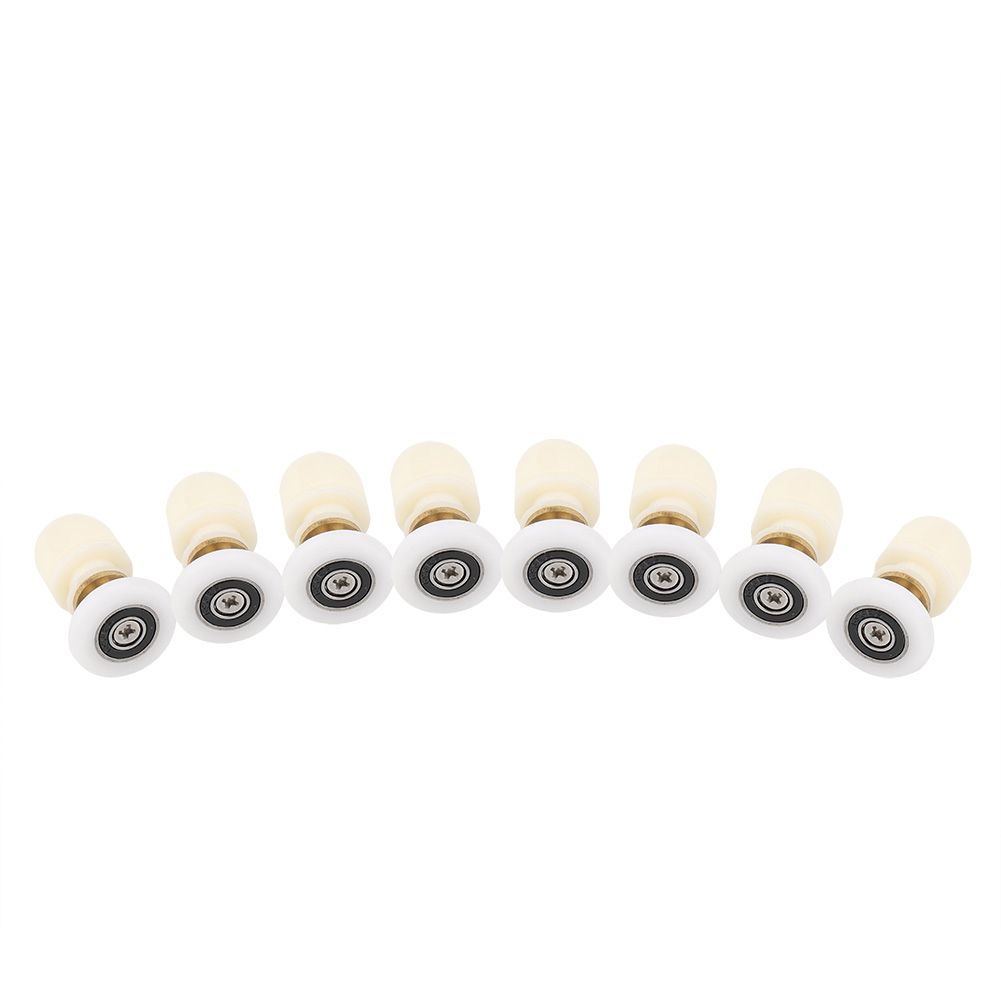 8pcs Brass ABS Sliding Glass Shower Door Rollers Runners Pulleys Bathroom view 8