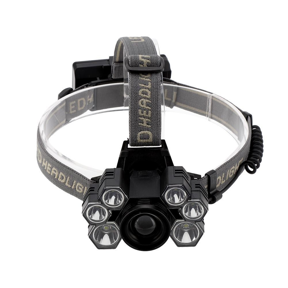 USB Rechargeable 7LED High Bright Headlight Head Torch Lamp for Outdoor view 3