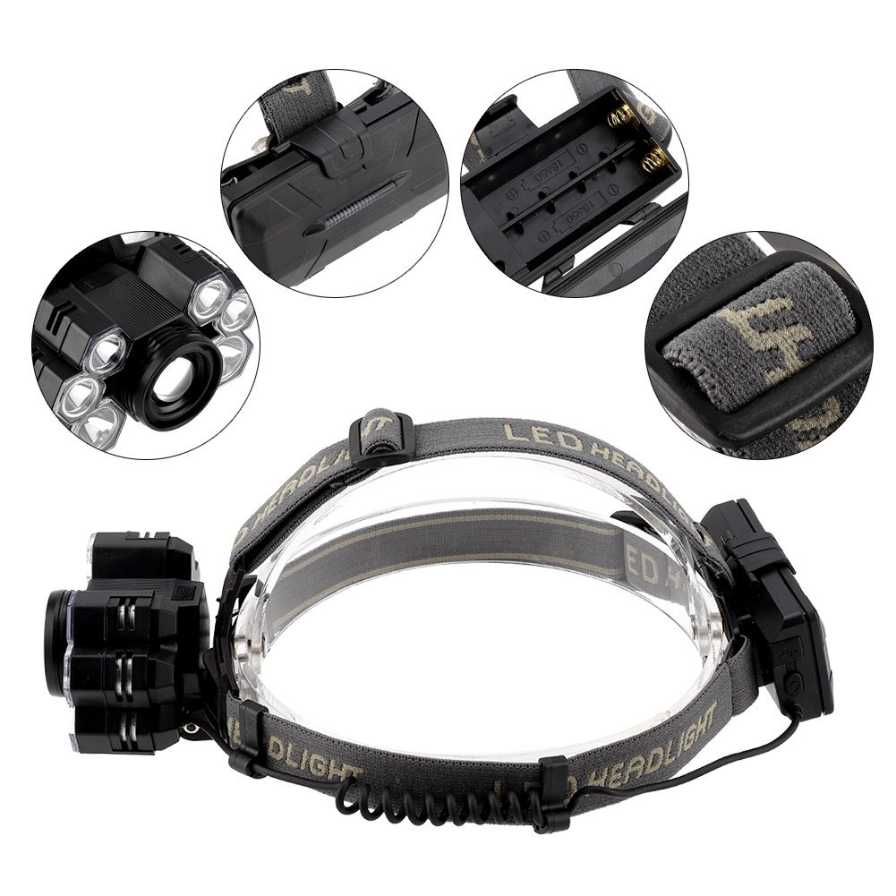 USB Rechargeable 7LED High Bright Headlight Head Torch Lamp for Outdoor view 11