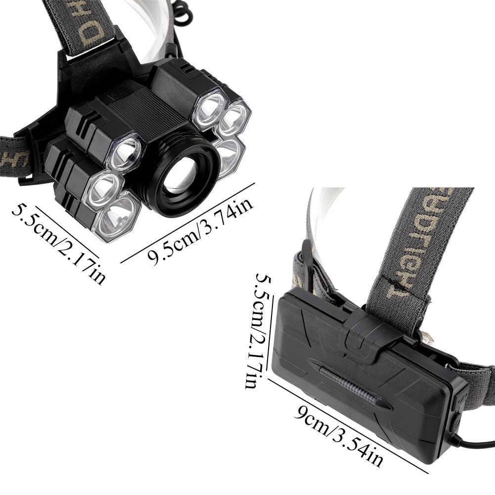 USB Rechargeable 7LED High Bright Headlight Head Torch Lamp for Outdoor view 12