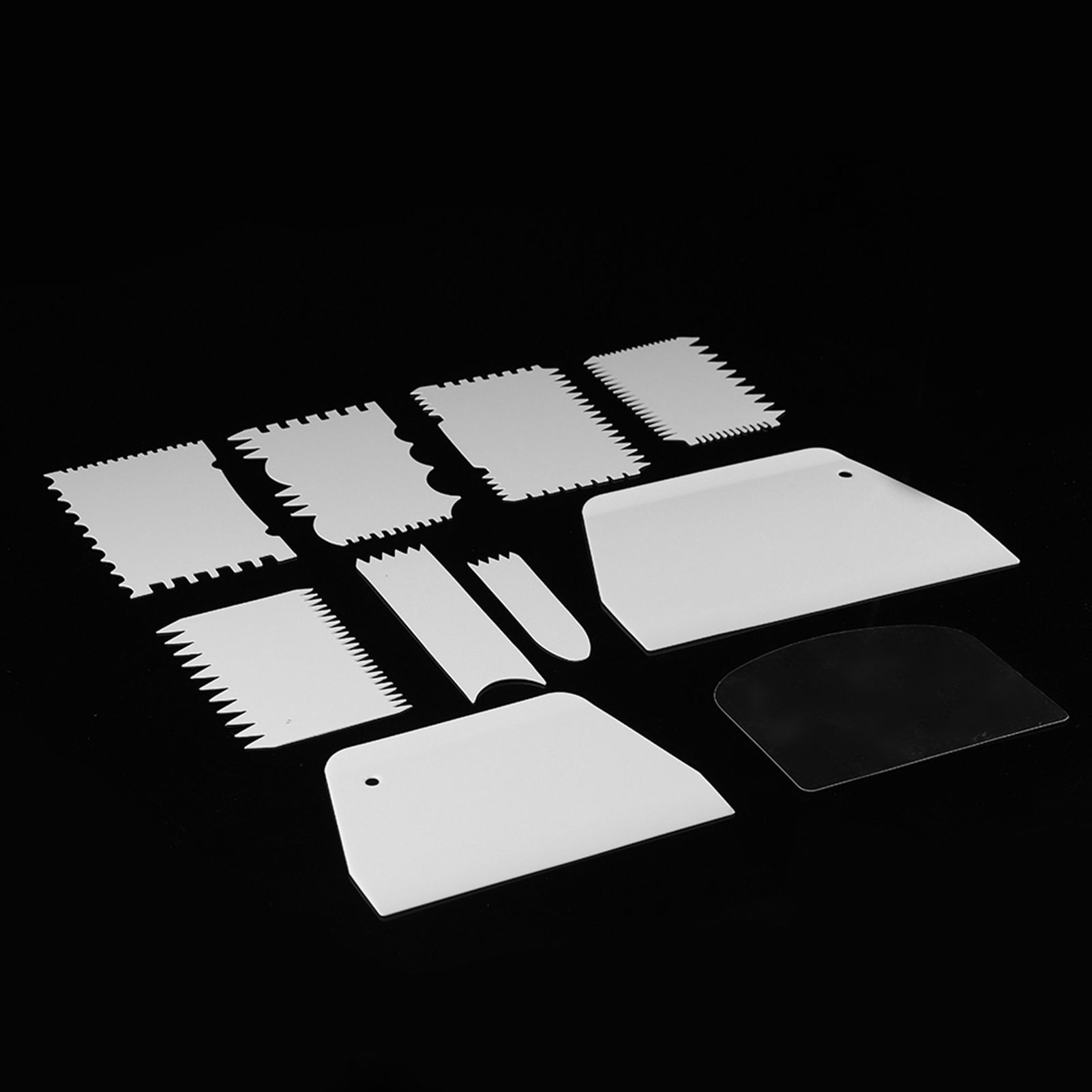 10pcs/set Plastic Baking Edge Dough Scraper Cutter Pastry Spatulas Cake view 3