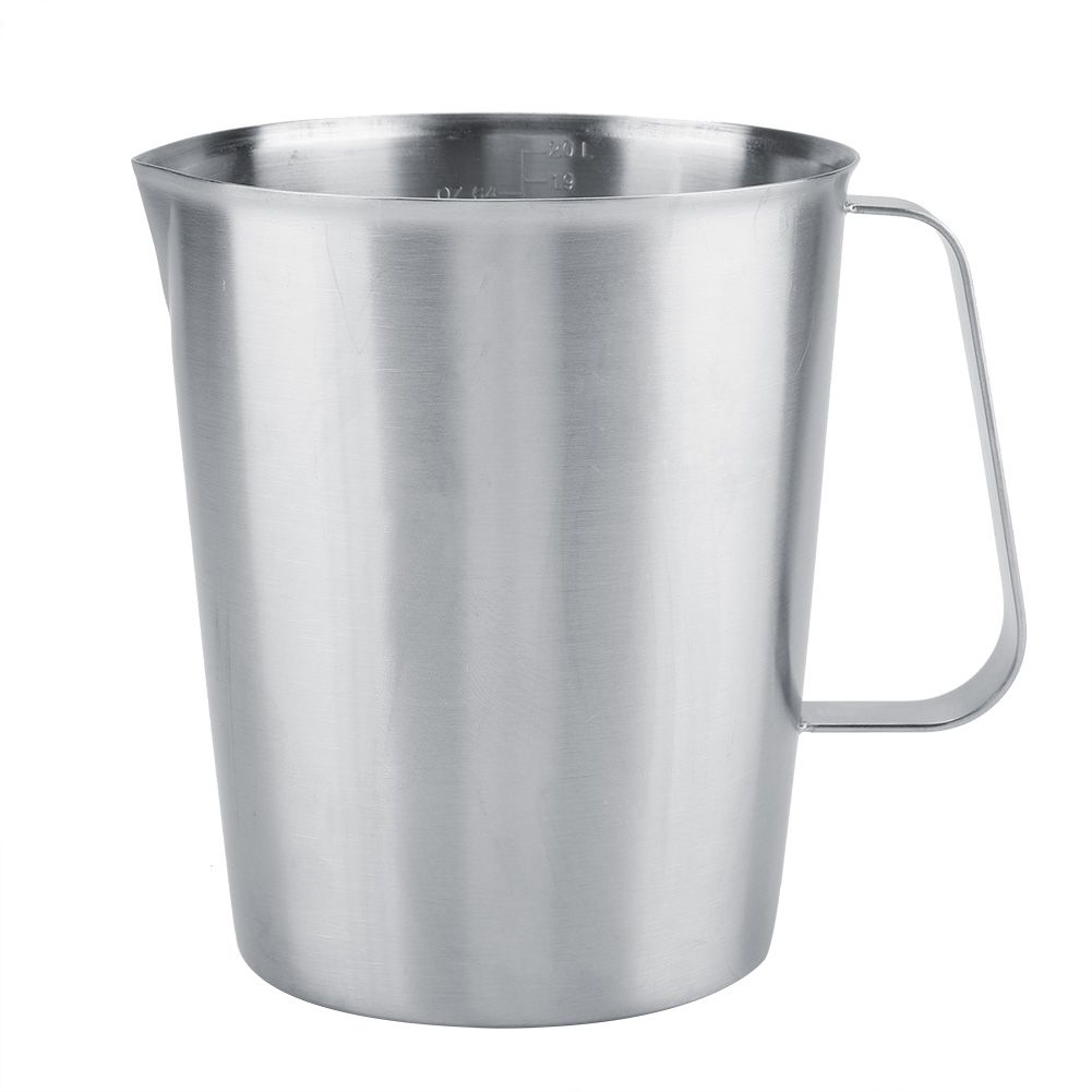 2000ml Large Stainless Steel Measuring Cup Mug Milk Frothing Pitcher Jug for